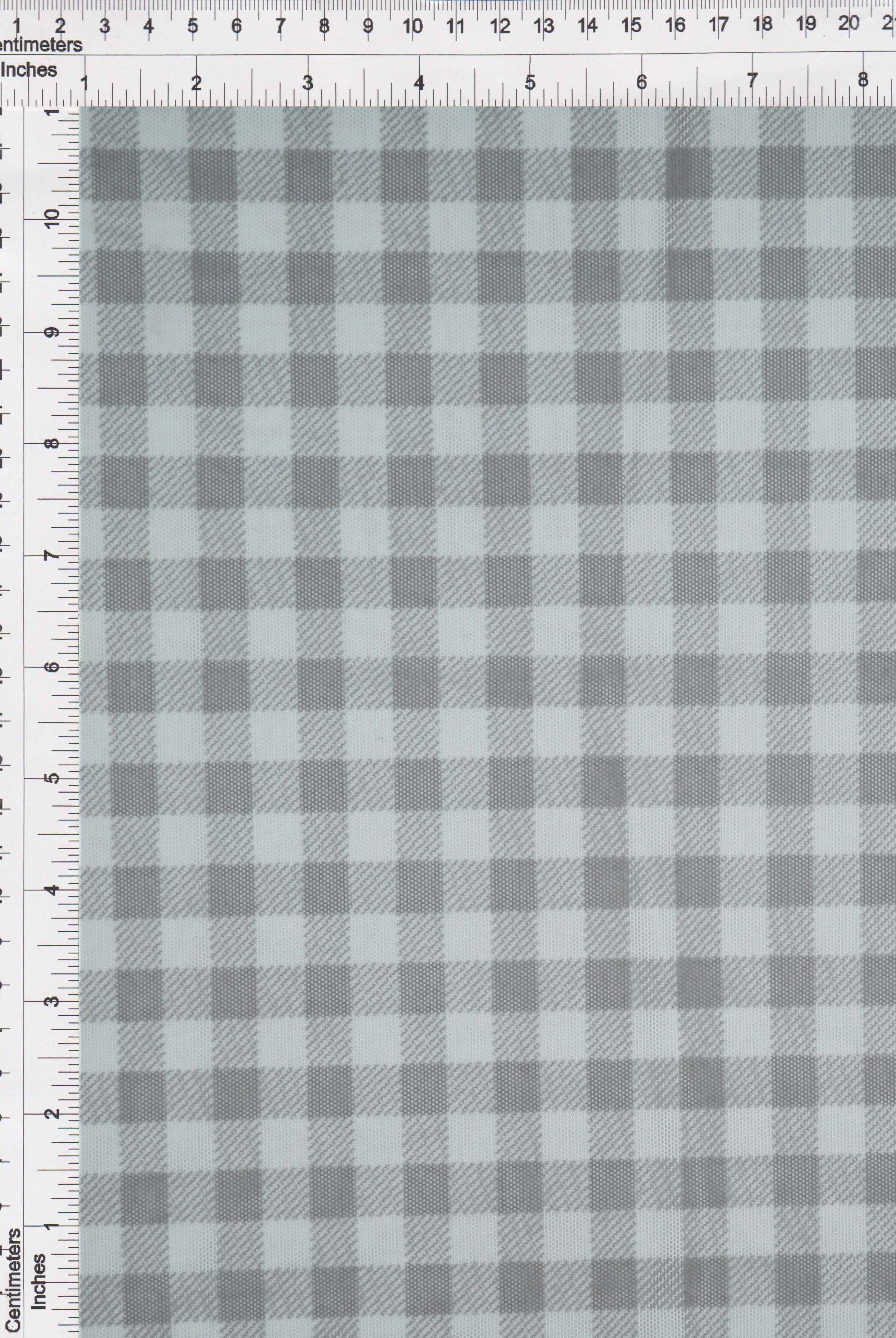 MESH-DU1755 GREY/IVORY BLOUSE BODYSUIT CAMI CHECKERED FLOCKING GINGHAM LOUNGEWEAR MESH PLAID POLYESTER PRINT SPANDEX STRETCH TOPS TUNICS