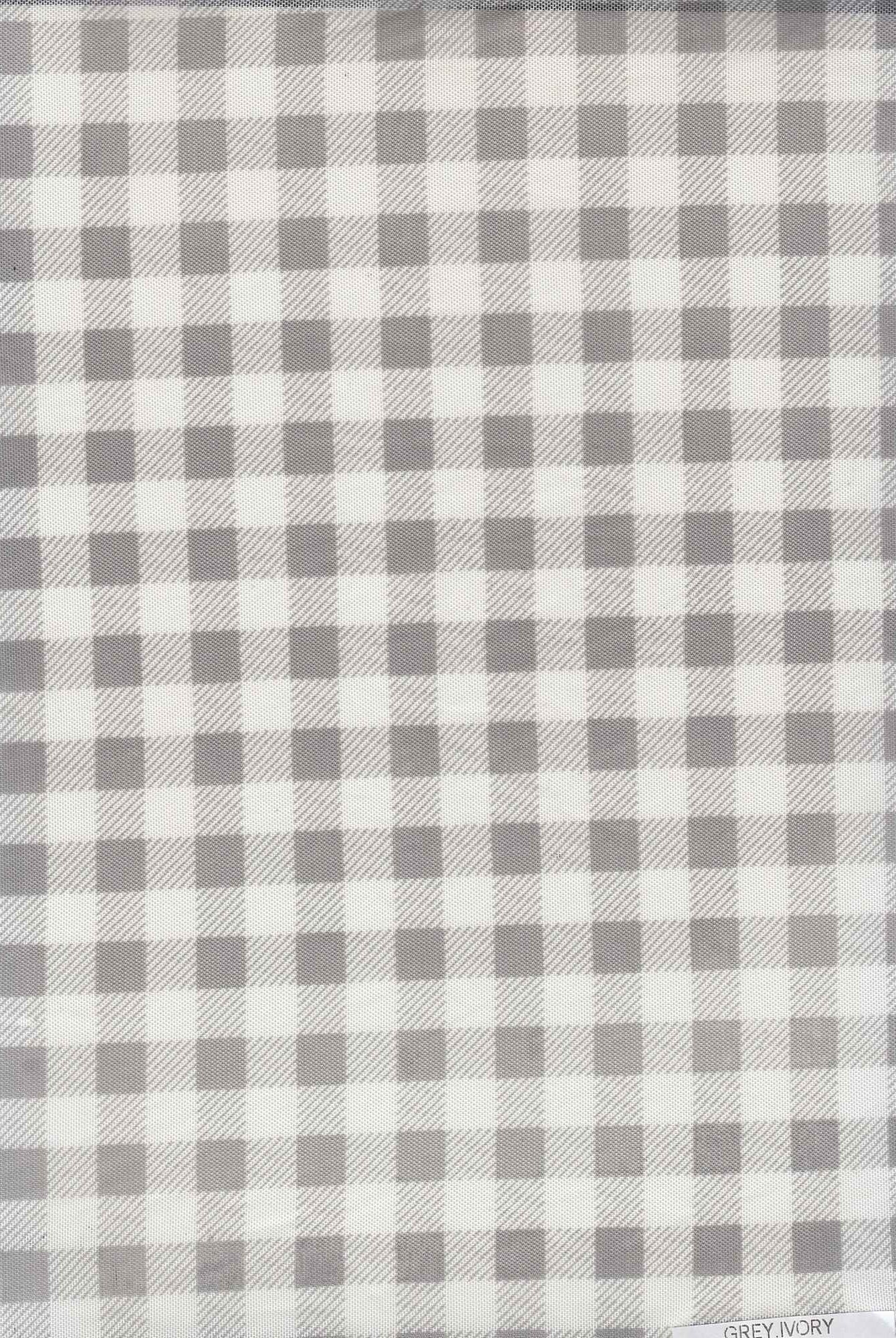 MESH-DU1755 GREY/IVORY BLOUSE BODYSUIT CAMI CHECKERED FLOCKING GINGHAM LOUNGEWEAR MESH PLAID POLYESTER PRINT SPANDEX STRETCH TOPS TUNICS