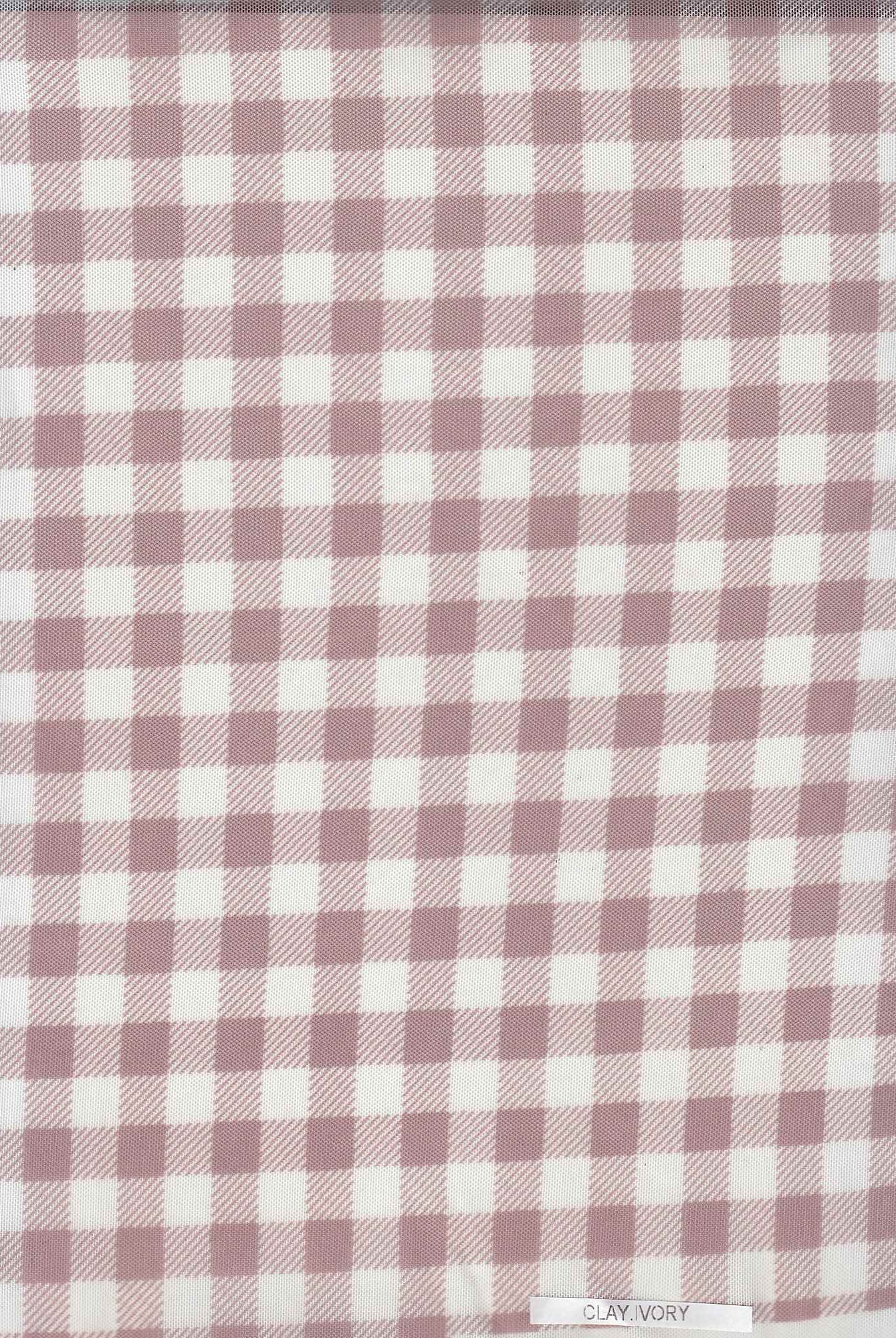 Mesh Plaid Gingham Flocking Print Fabric - MESH-DU1755