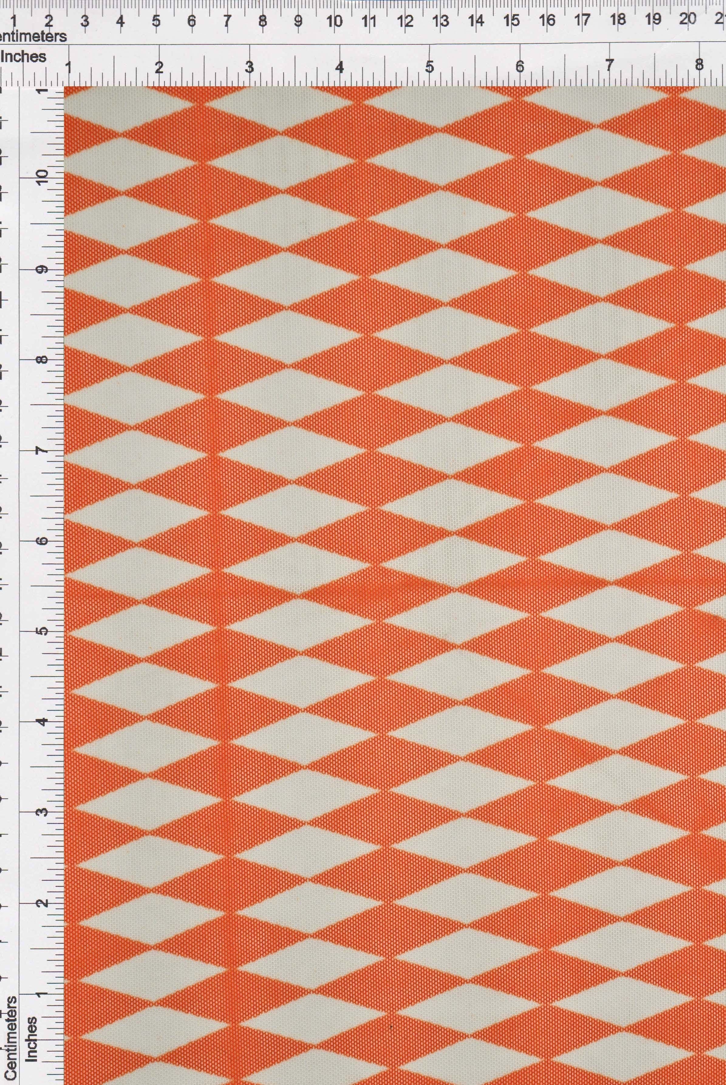 Mesh Retro Geometric Flocking Print Fabric - MESH-Q20216