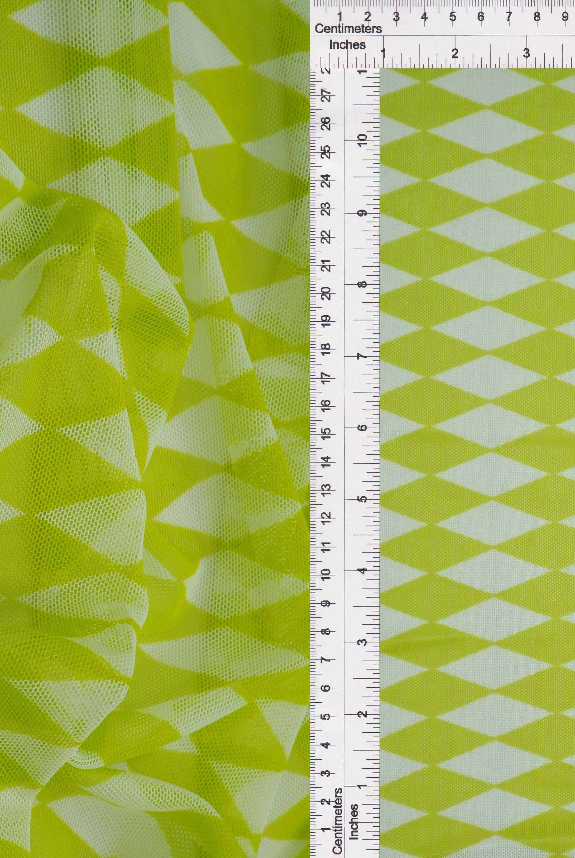 Mesh Retro Geometric Flocking Print Fabric - MESH-Q20216