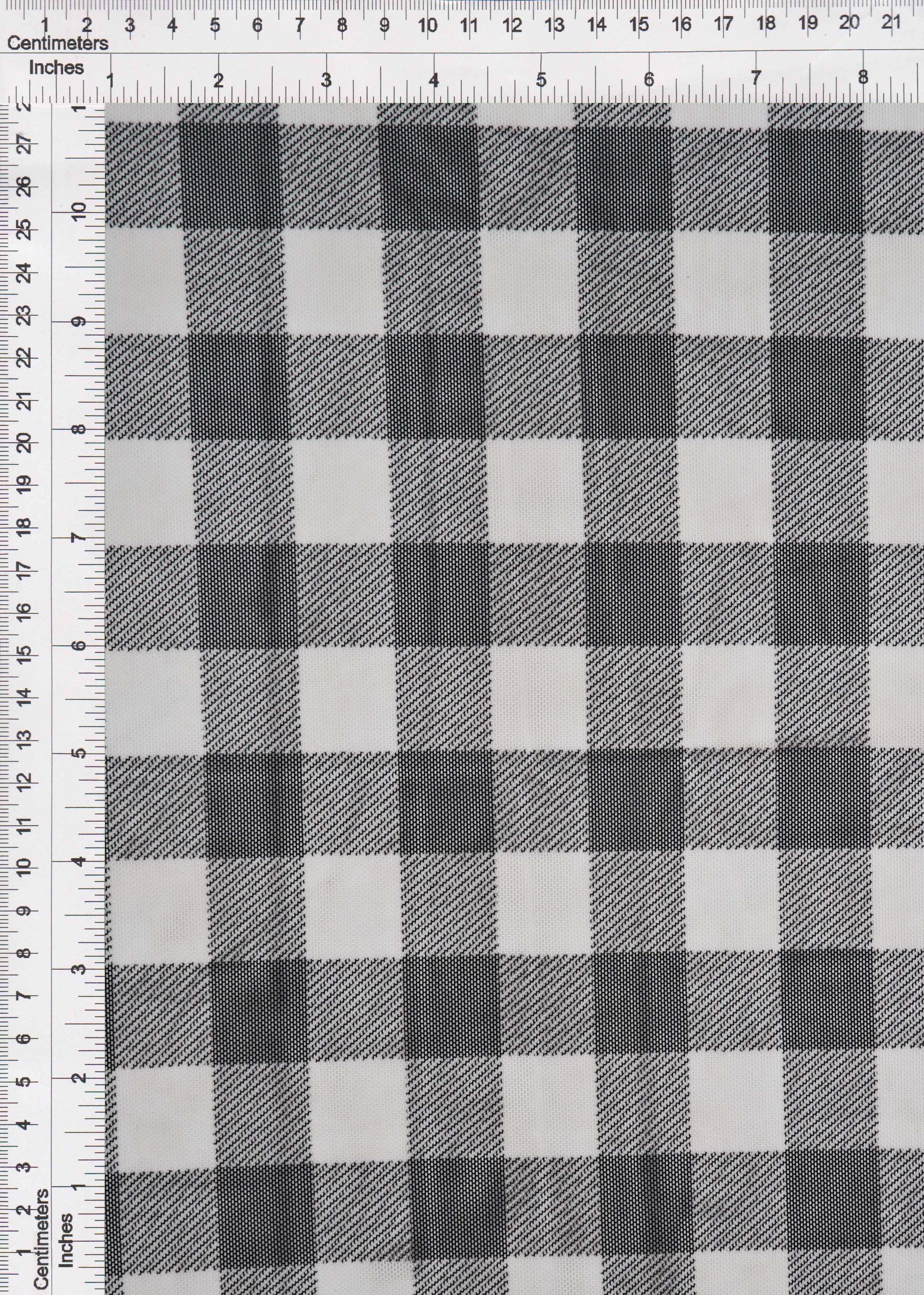 MESH-SE902140 BLACK/WHT BLOUSE BODYSUIT CAMI CHECKERED FLOCKING GINGHAM LOUNGEWEAR MESH PLAID POLYESTER PRINT SPANDEX STRETCH TOPS TUNICS