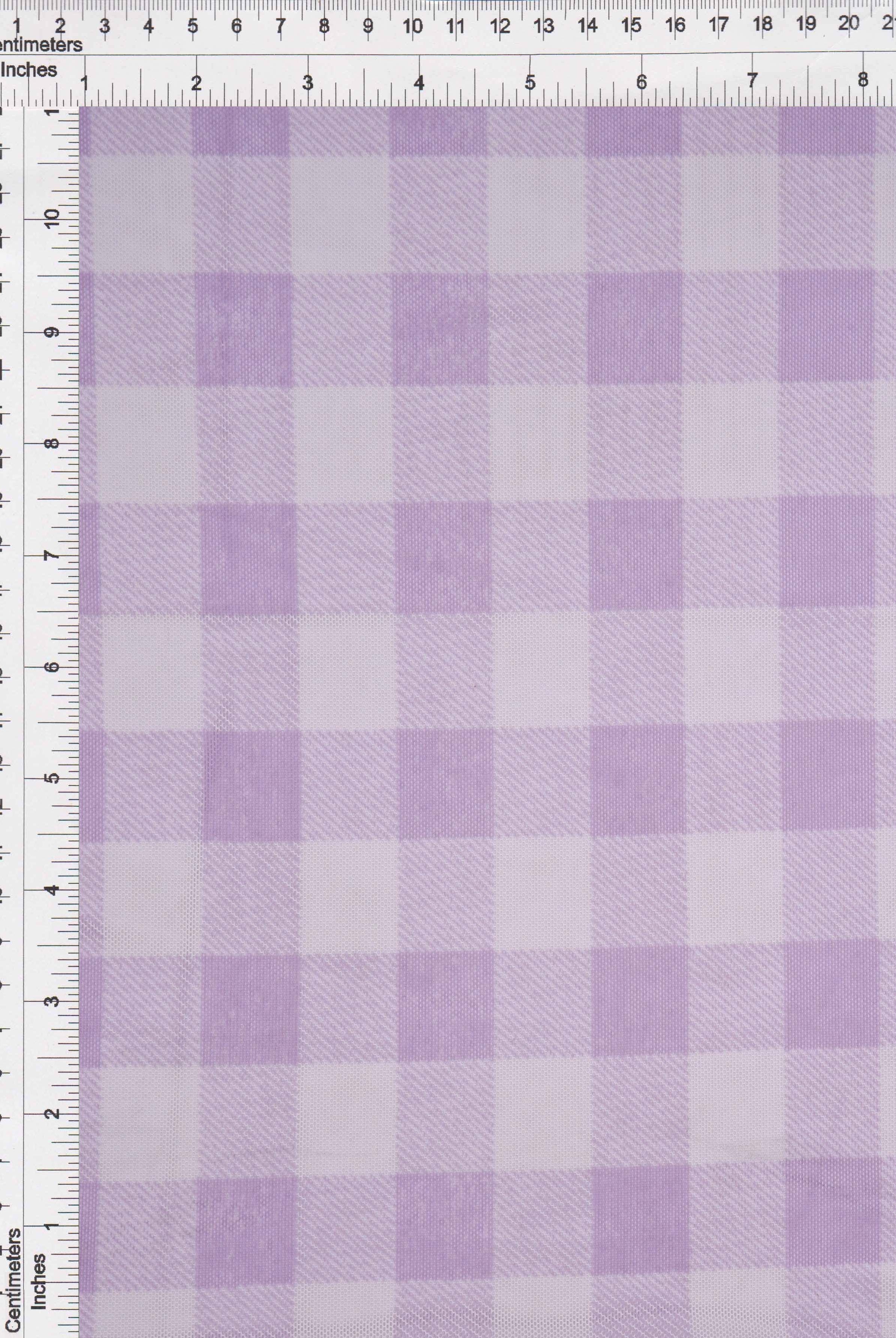Mesh Checkered Flocking Plaid Print Fabric - MESH-SE902140