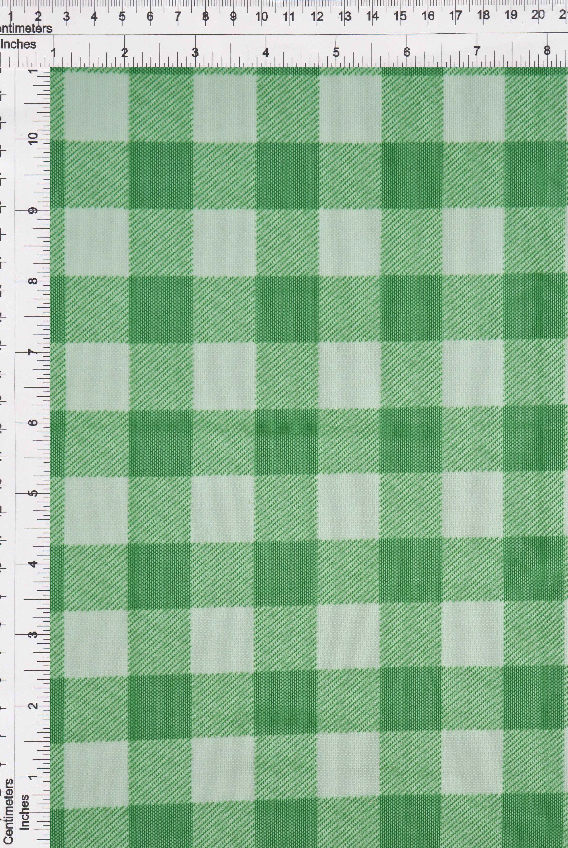 MESH-SE902140 GREEN/WHT BLOUSE BODYSUIT CAMI CHECKERED FLOCKING GINGHAM LOUNGEWEAR MESH PLAID POLYESTER PRINT SPANDEX STRETCH TOPS TUNICS