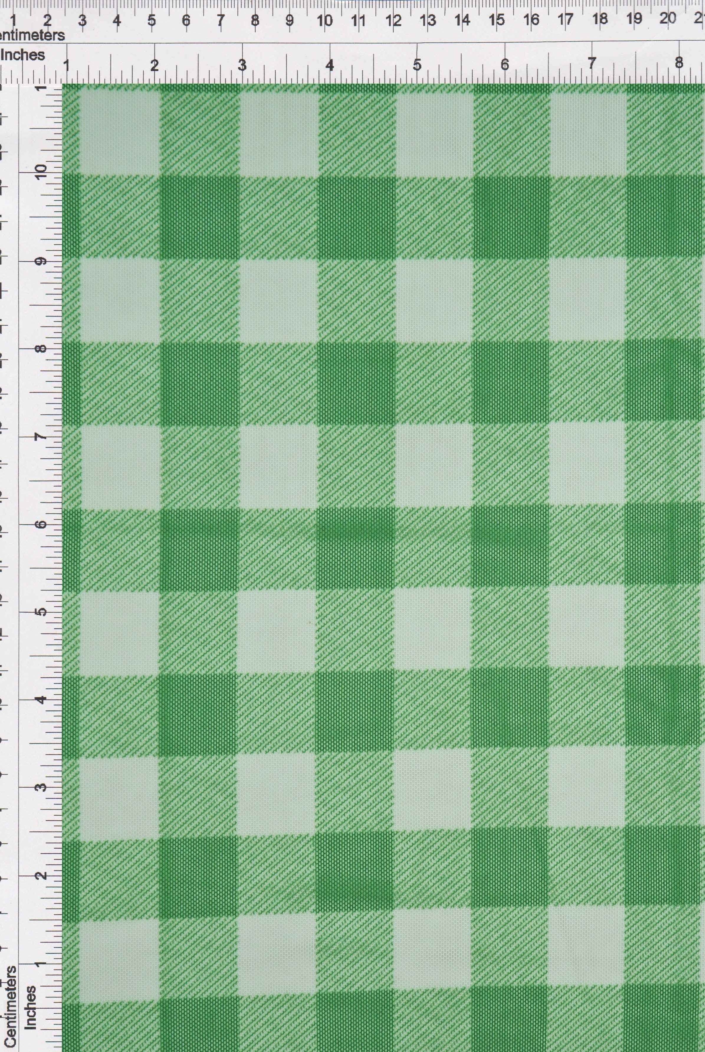 Mesh Checkered Flocking Plaid Print Fabric - MESH-SE902140