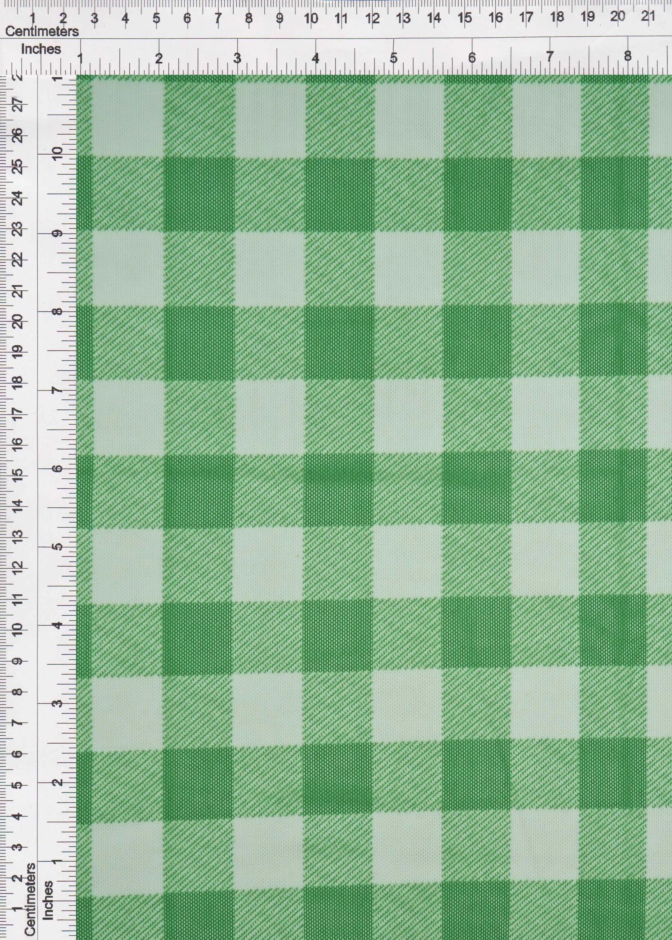 MESH-SE902140 GREEN/WHT BLOUSE BODYSUIT CAMI CHECKERED FLOCKING GINGHAM LOUNGEWEAR MESH PLAID POLYESTER PRINT SPANDEX STRETCH TOPS TUNICS
