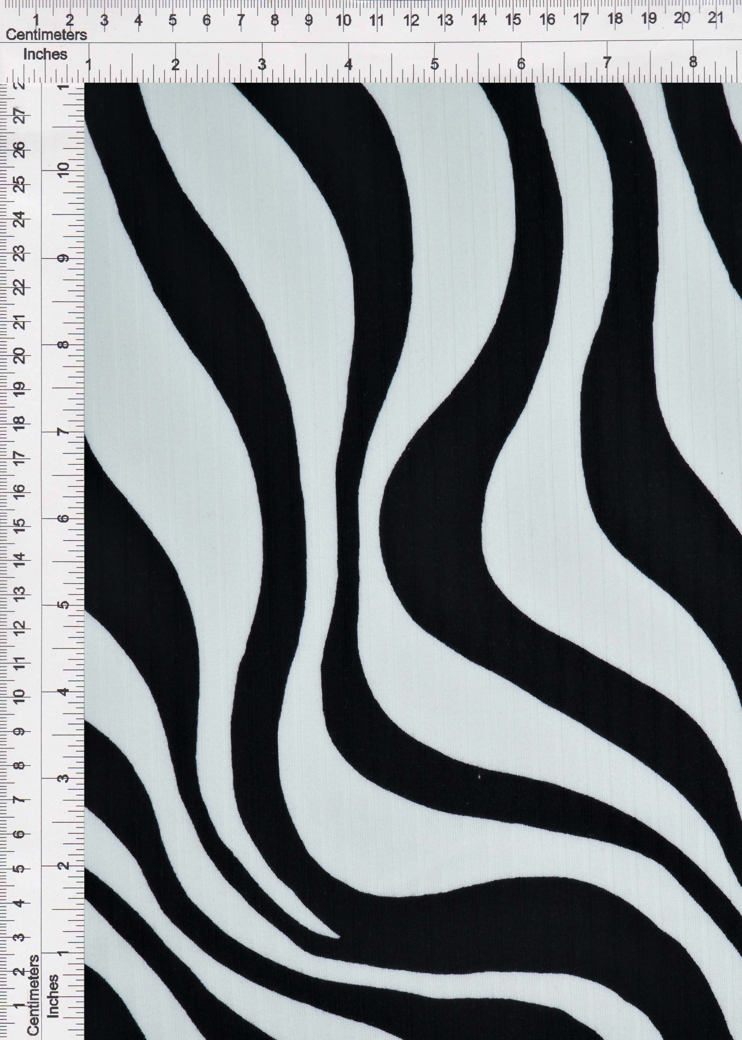Abstract Zebra Ribbed Knit Fabric - KNT4135-MS10129