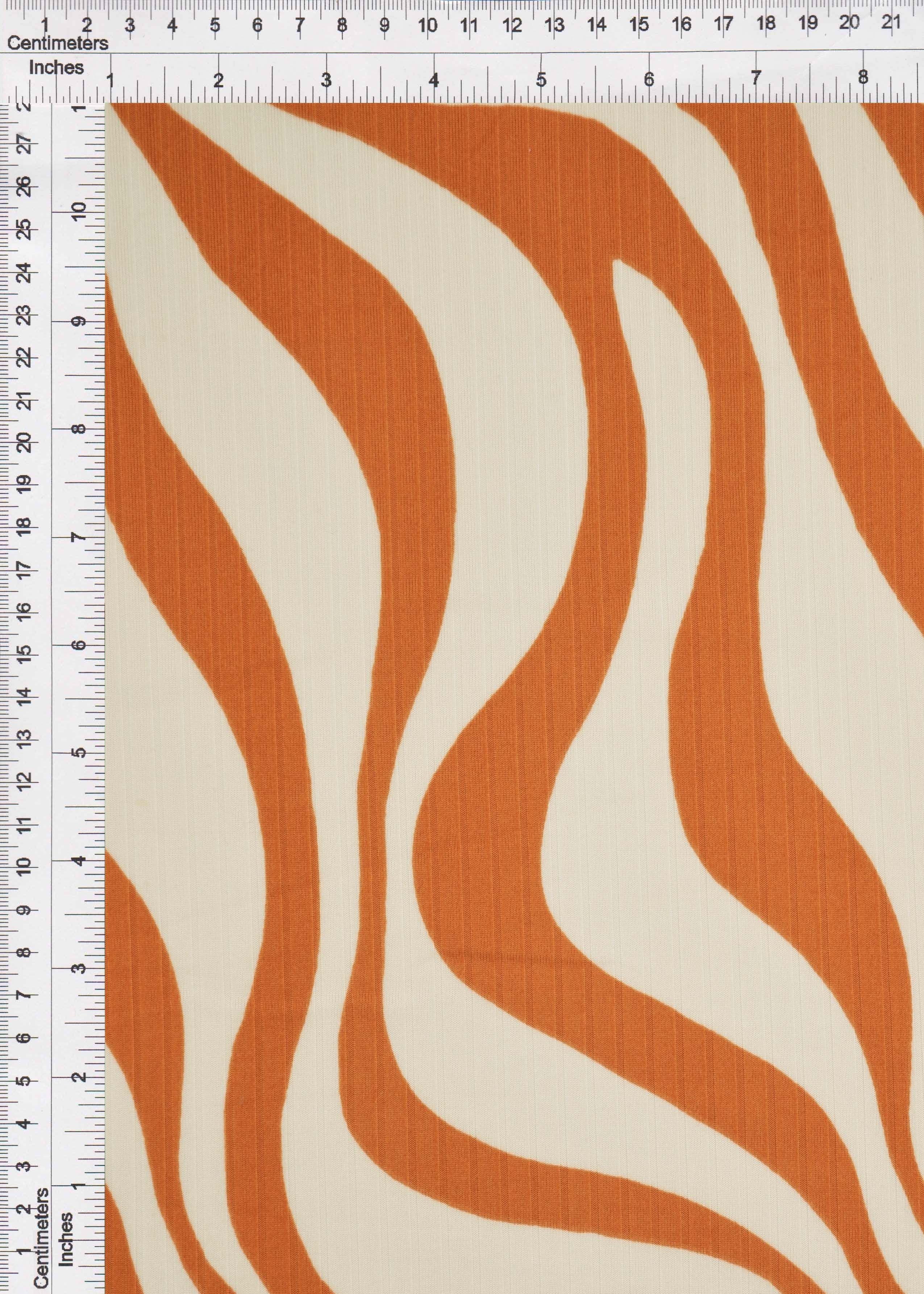 Abstract Zebra Ribbed Knit Fabric - KNT4135-MS10129