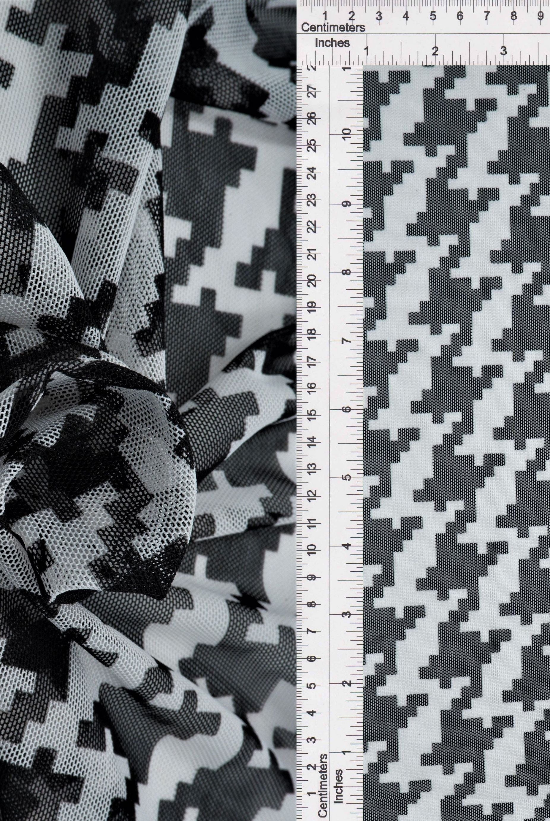 Mesh Flocking Stretch Fabric - MESH-DU489