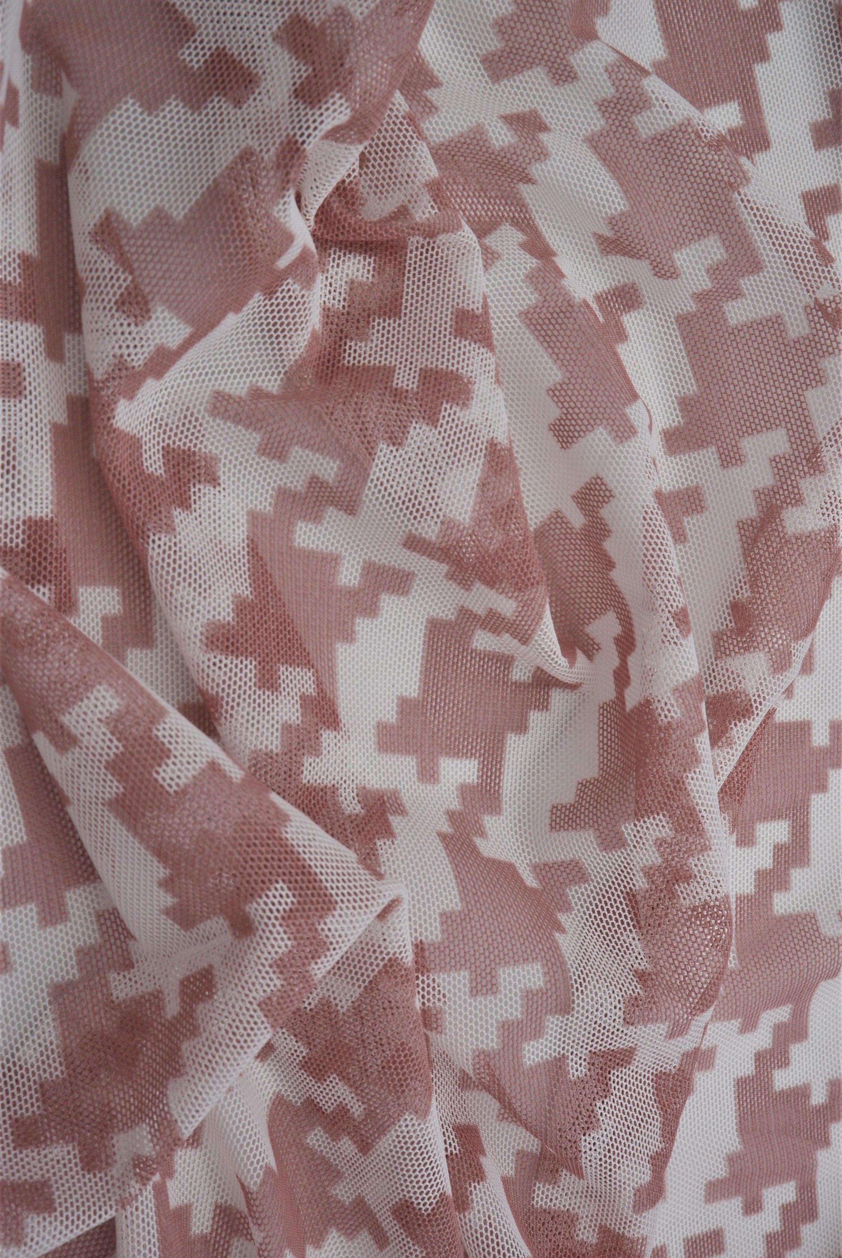 Mesh Flocking Stretch Fabric - MESH-DU489