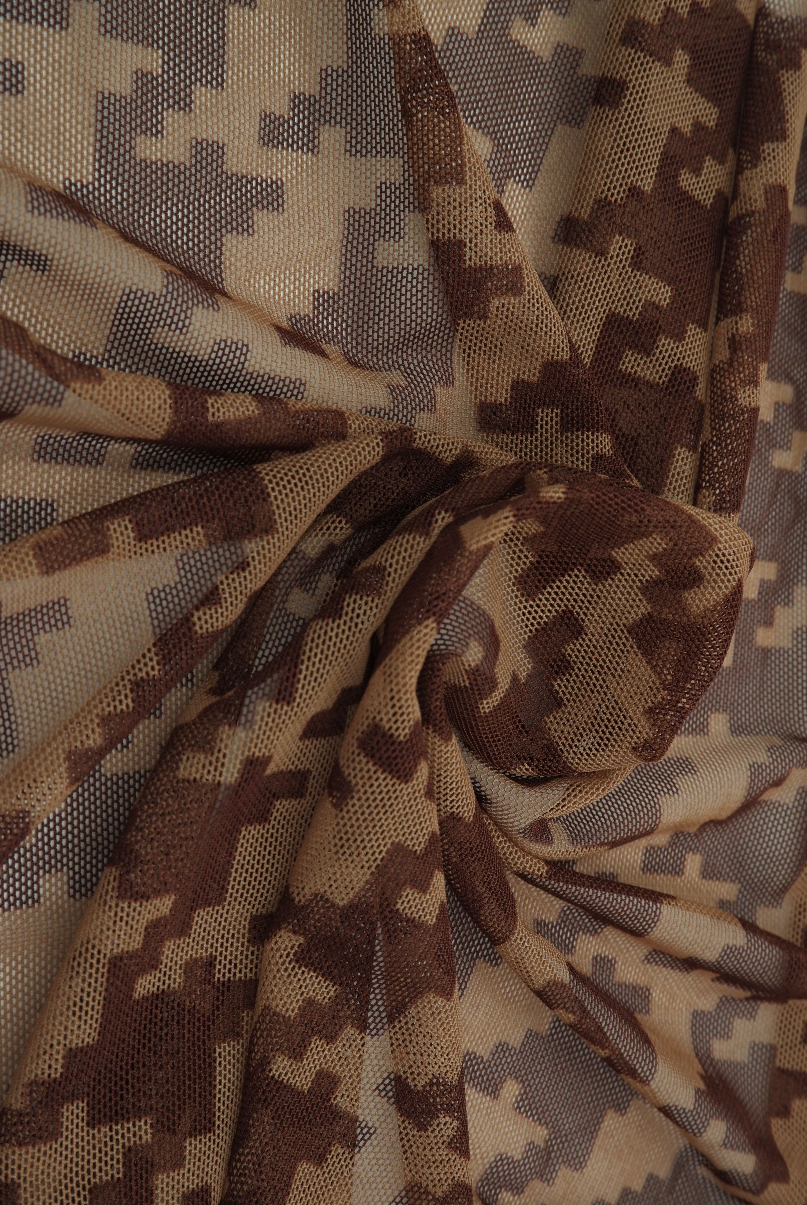 Mesh Flocking Stretch Fabric - MESH-DU489