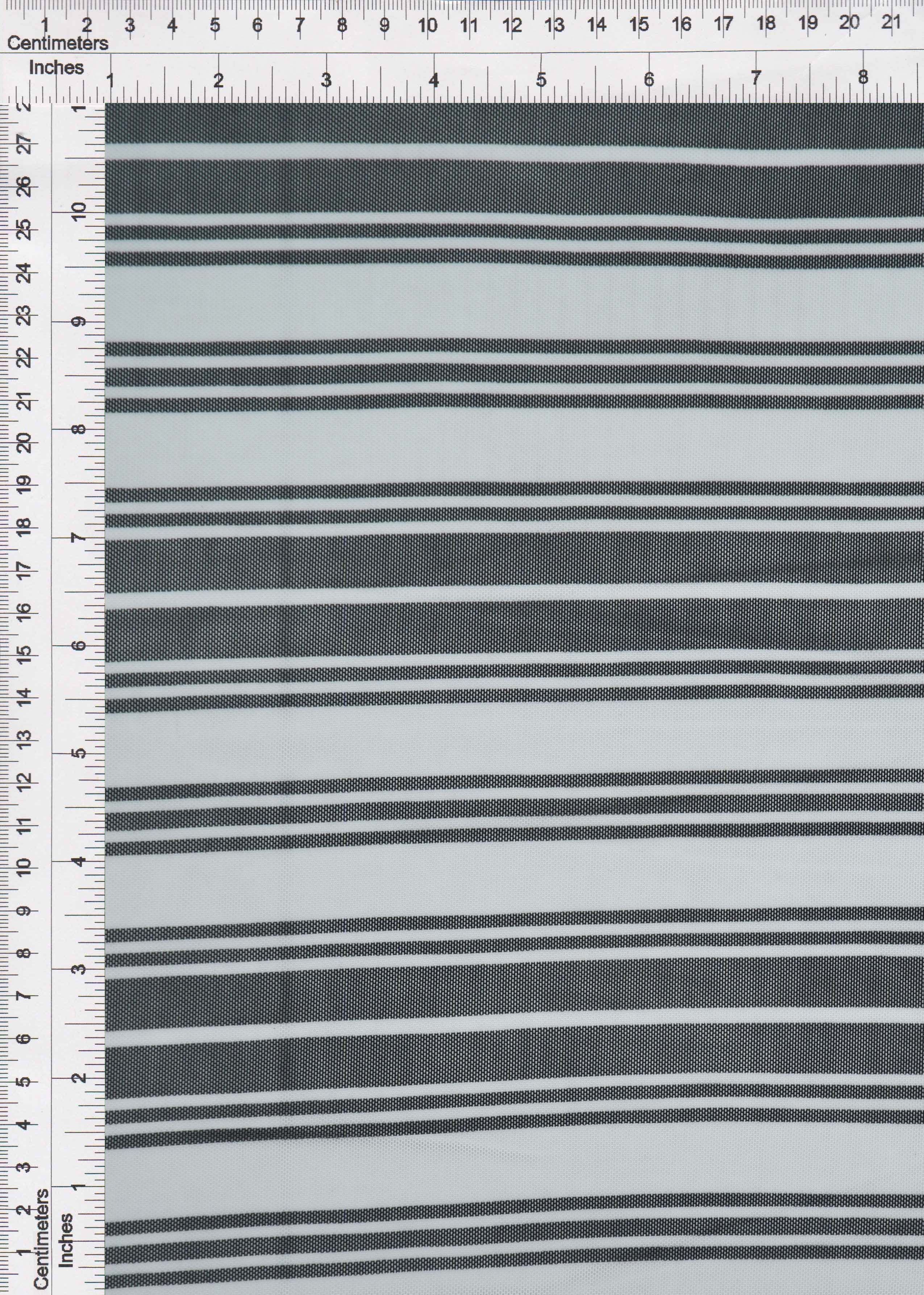 MESH-Q20212 IVORY/BLK BLOUSE BODYSUIT CAMI FLOCKING HORIZONTAL STRIPE LOUNGEWEAR MESH POLYESTER PRINT SPANDEX STRETCH TOPS TUNICS