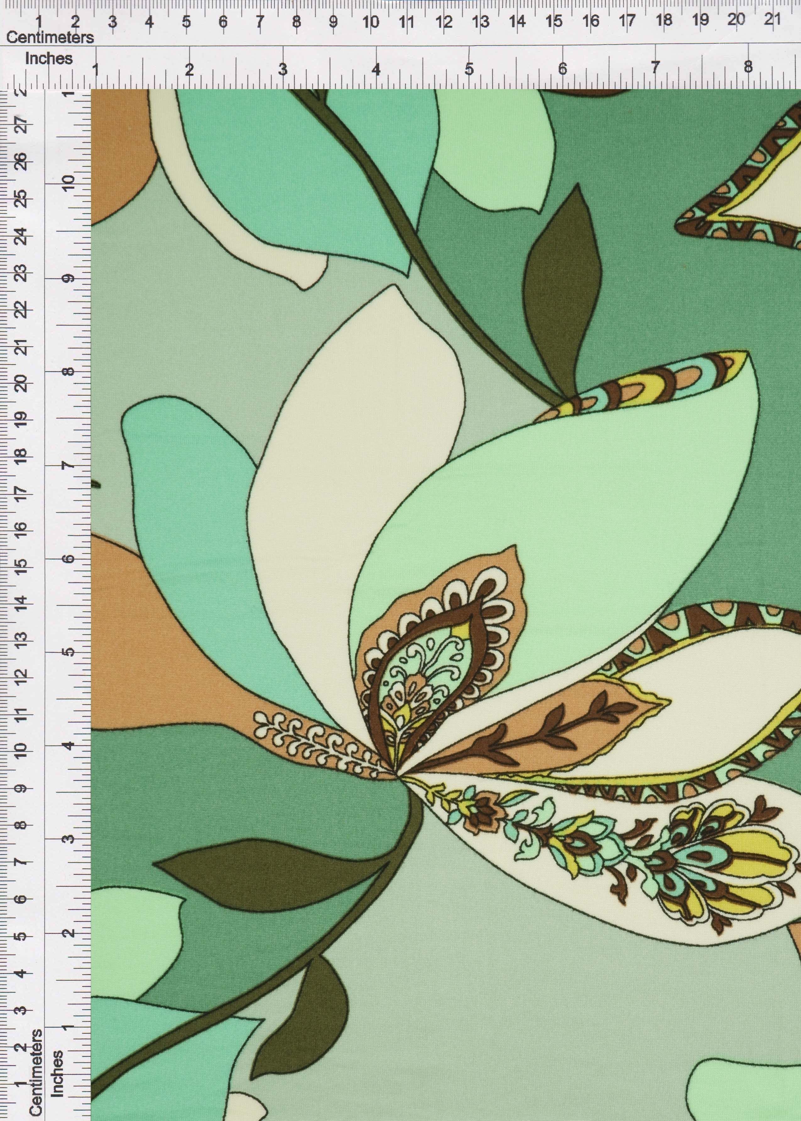 KNT2100-Q81108 SAGE/MINT BIKER SHORTS BLOUSE BODYSUIT BOTTOMS CAMI DRESS DTY BRUSHED FLORAL FLOWER KNIT POLYESTER PRINT SPANDEX STRETCH