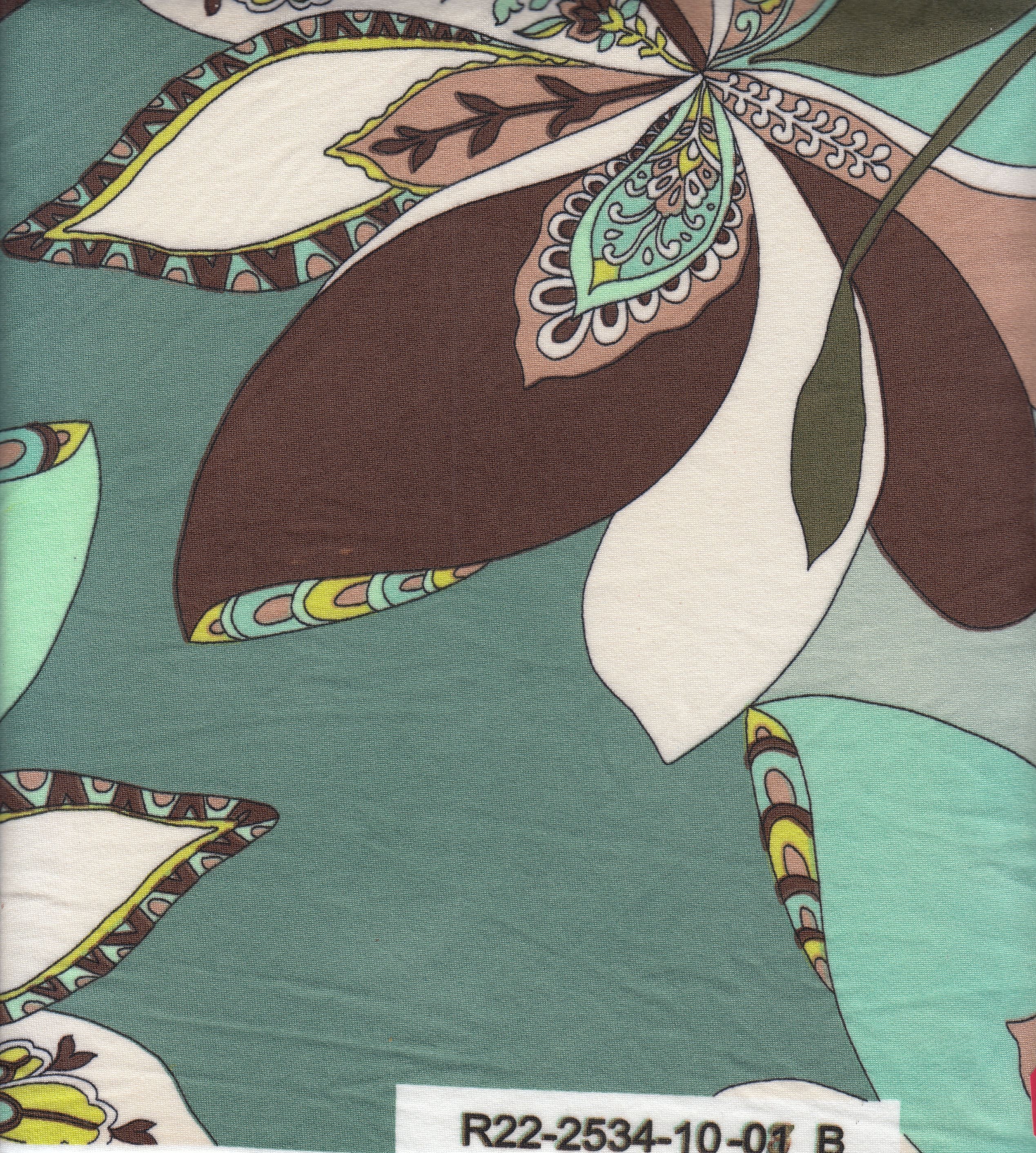 KNT2100-Q81108 SAGE/MINT BIKER SHORTS BLOUSE BODYSUIT BOTTOMS CAMI DRESS DTY BRUSHED FLORAL FLOWER KNIT POLYESTER PRINT SPANDEX STRETCH