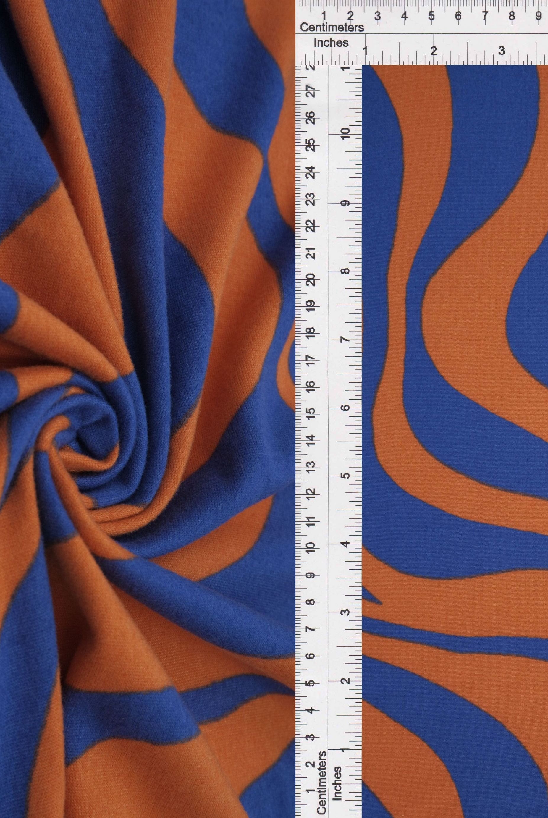 KNT2100-MS10129 ROYAL/RUST ANIMAL BIKER SHORTS BLOUSE BLUE BODYSUIT BOTTOMS CAMI DRESS DTY BRUSHED KNIT LOUNGEWEAR PANTS POLYESTER PRINT RUST SKIRTS SPANDEX STRETCH T-SHIRT TOPS TUNICS ZEBRA