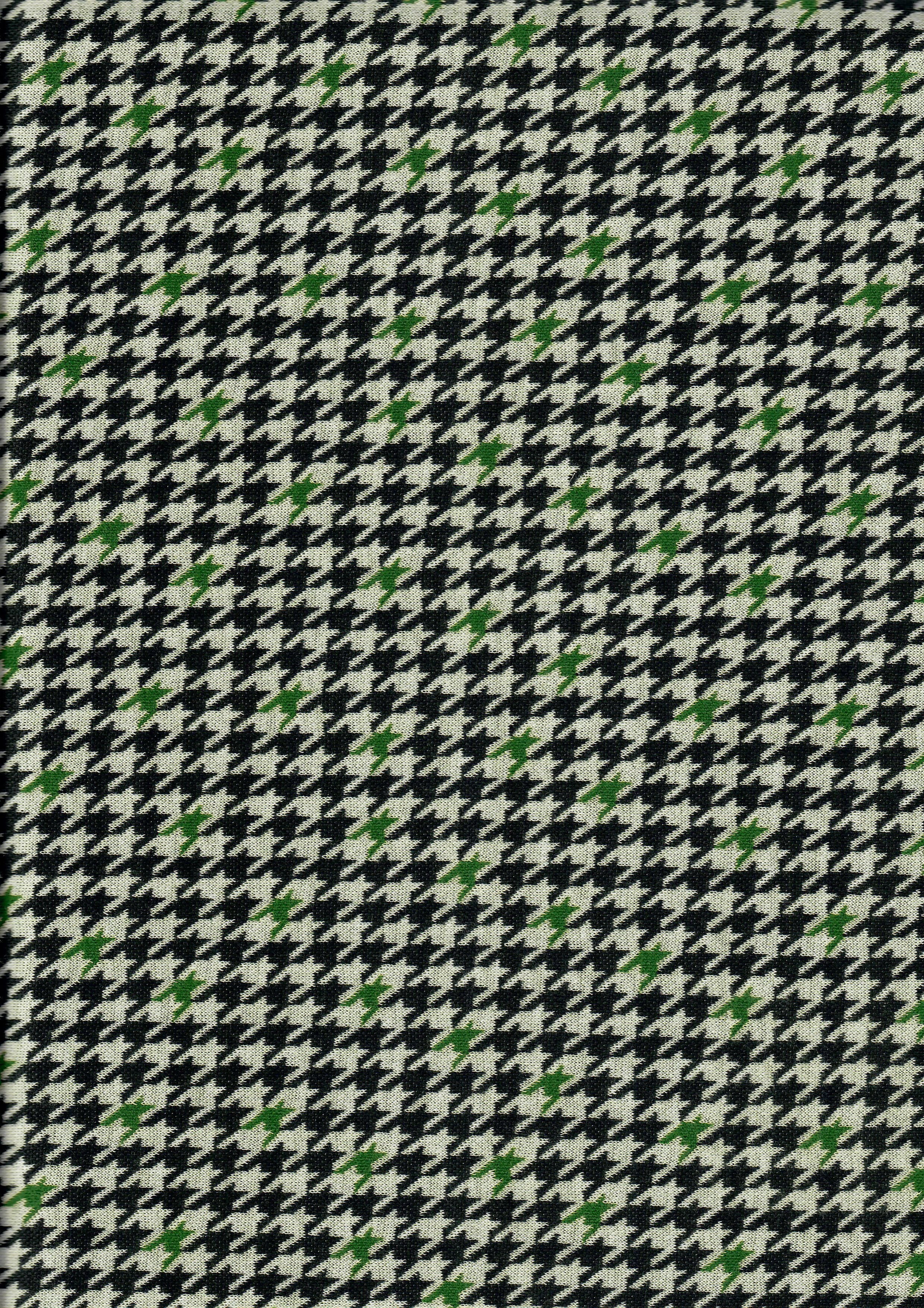 KNT4454 BLACK/GREEN BOTTOMS DRESS HOUNDSTOOTH KNIT OUTERWEAR PANTS POLYESTER SKIRTS SOLID-B SPANDEX STRETCH YARN DYED