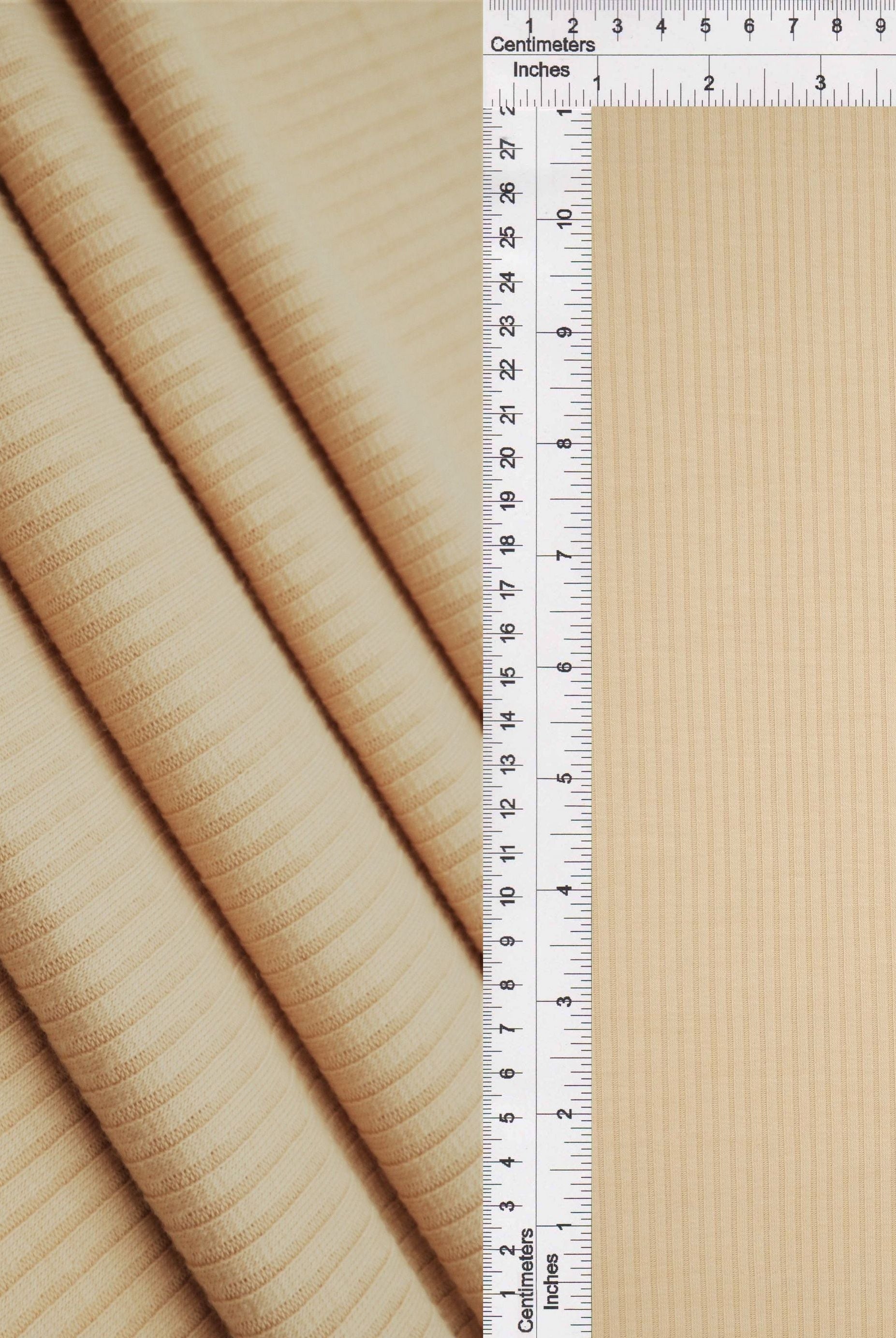 Rib Solid Stretch Knit Fabric - KNT3422