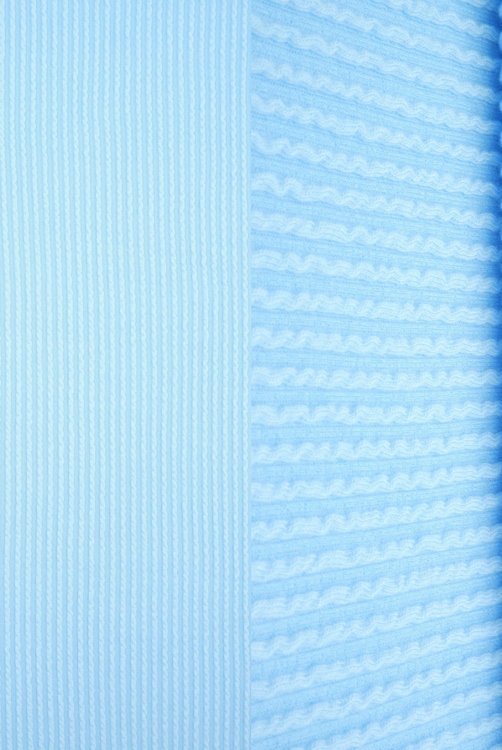 KNT4463 BLUE LT BLUE BODYSUIT BOTTOMS CAMI DOUBLE KNIT DRESS JACQUARD LOUNGEWEAR NO-PRINT PANTS POLYESTER RAYON RIB SOLID SPANDEX STRETCH SWEATER T-SHIRT URBAN