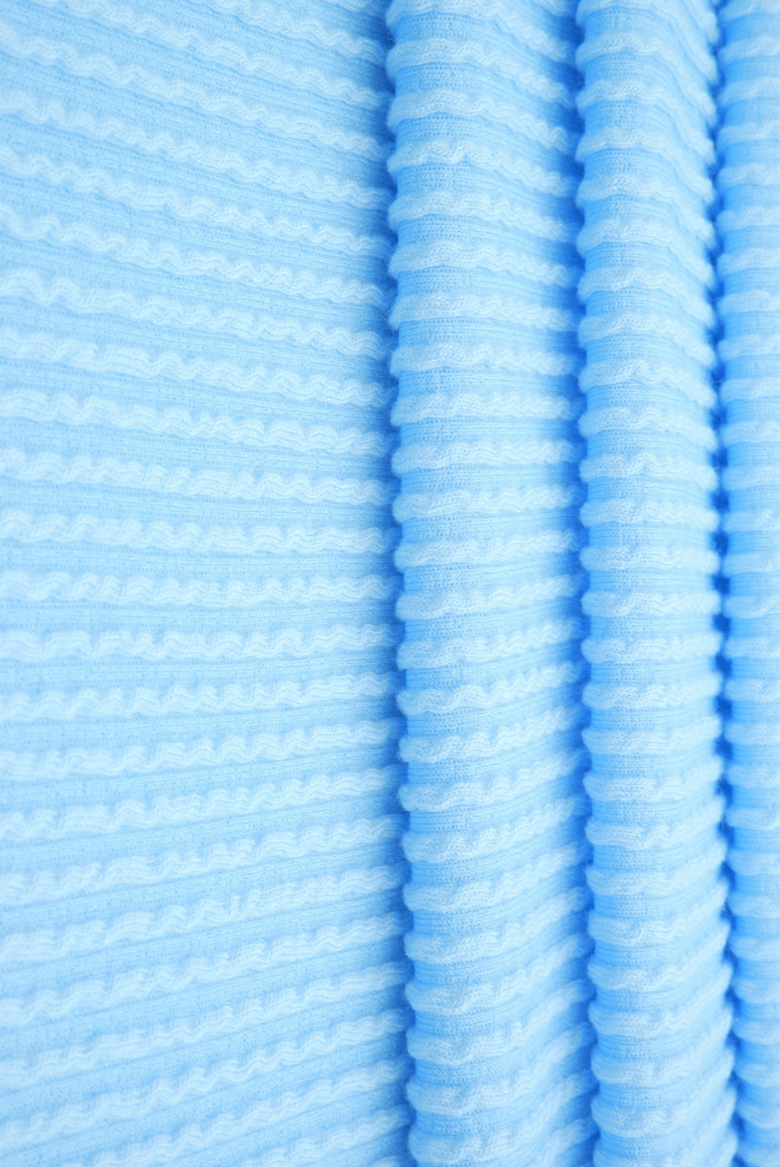 KNT4463 BLUE LT BLUE BODYSUIT BOTTOMS CAMI DOUBLE KNIT DRESS JACQUARD LOUNGEWEAR NO-PRINT PANTS POLYESTER RAYON RIB SOLID SPANDEX STRETCH SWEATER T-SHIRT URBAN