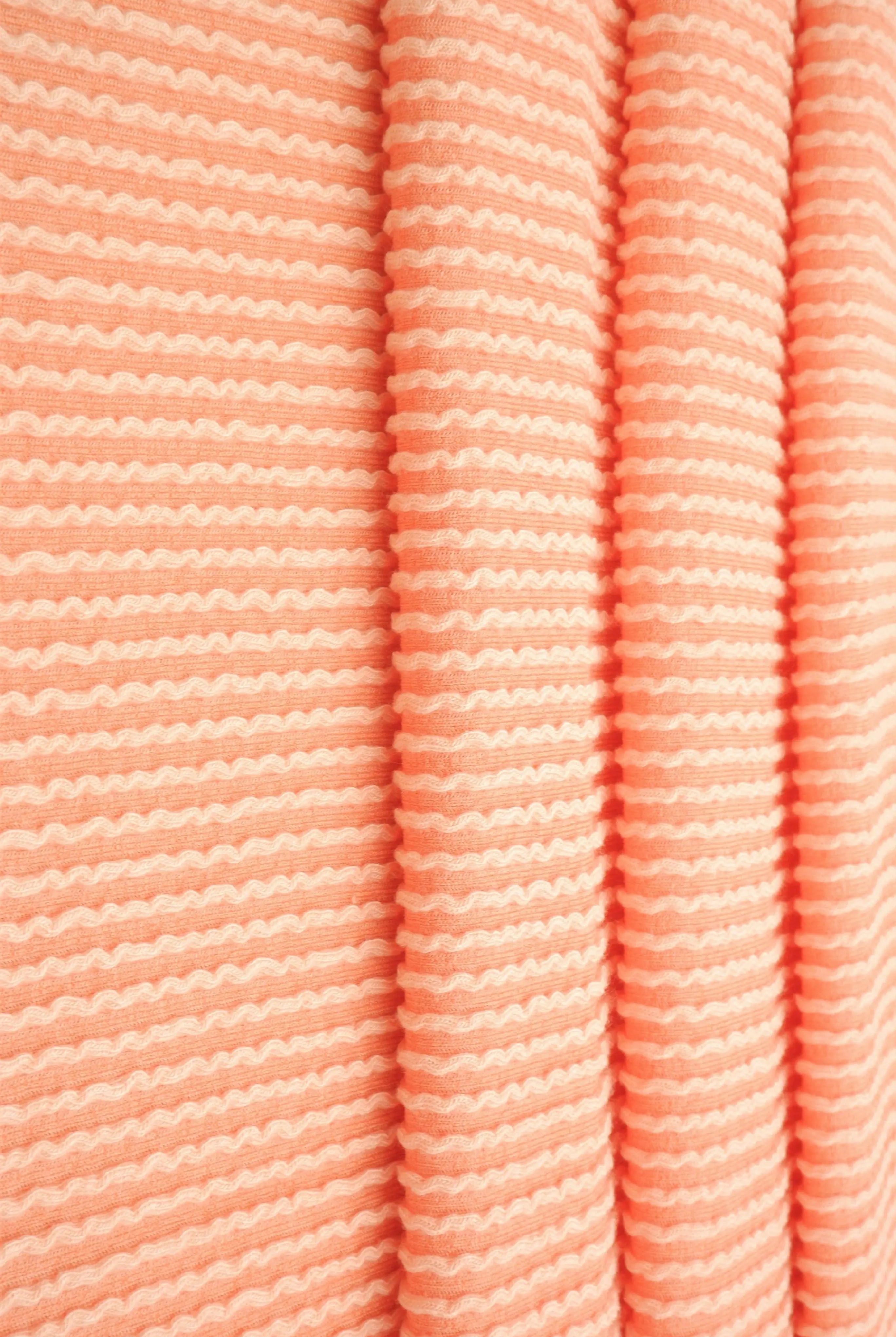 KNT4463 PEACH BODYSUIT BOTTOMS CAMI DOUBLE KNIT DRESS JACQUARD LOUNGEWEAR NO-PRINT PANTS PEACH POLYESTER RAYON RIB SOLID SPANDEX STRETCH SWEATER T-SHIRT URBAN