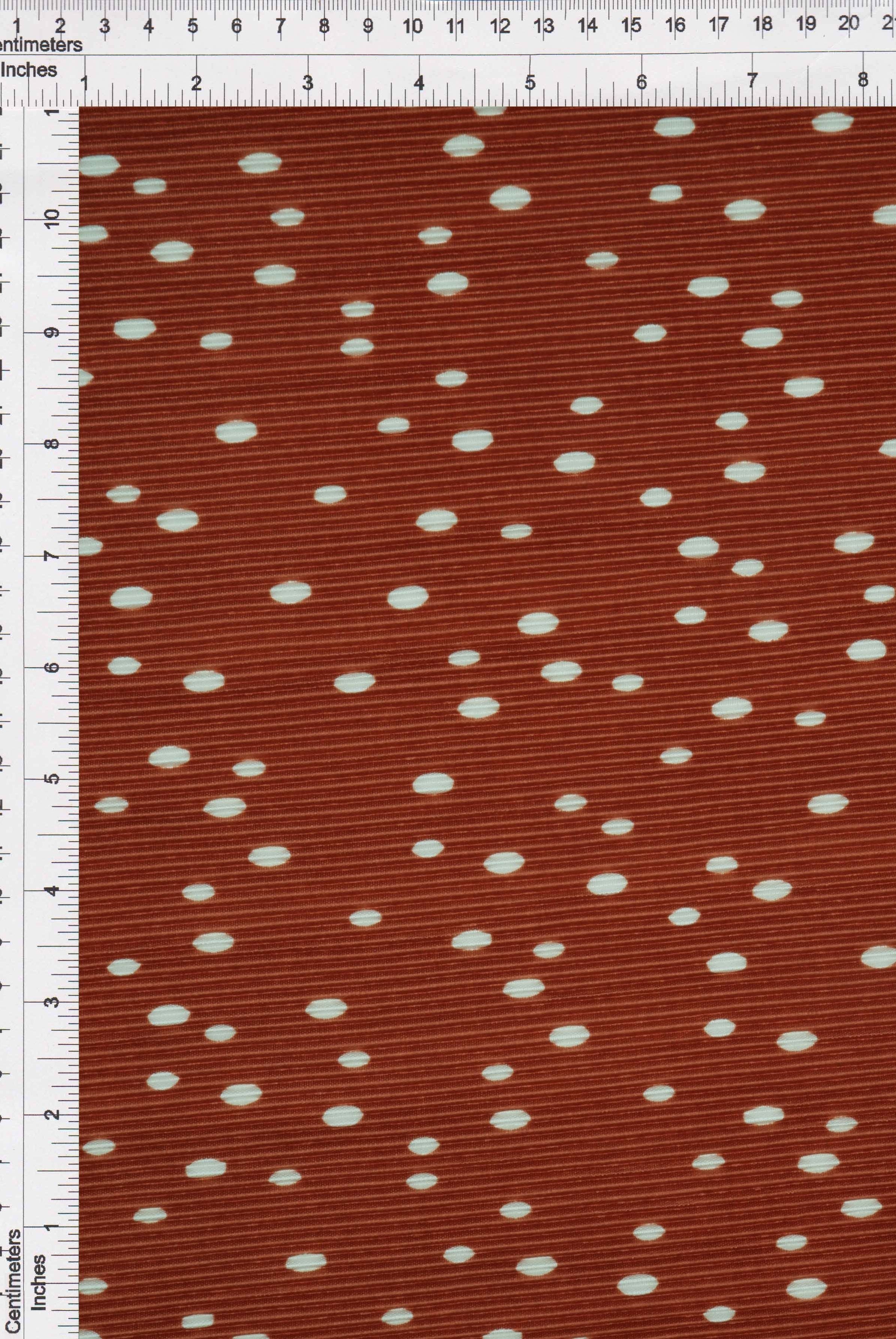 Pleated Polka Dot Bodre Interlock Fabric - KNT3696-MS11095