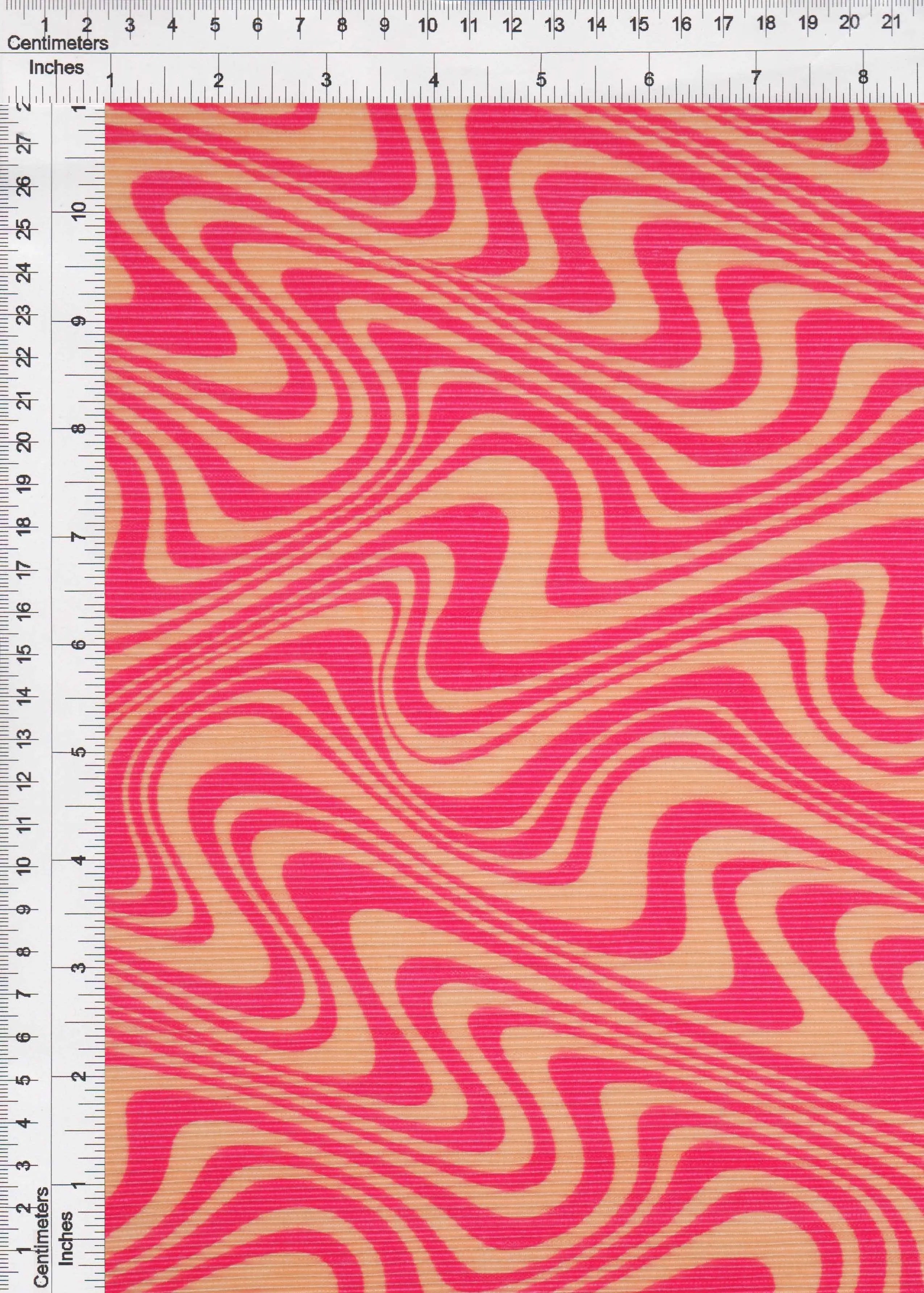 KNT3696-Q20611B PINK/PEACH ABSTRACT BLOUSE BODYSUIT BOTTOMS CAMI DRESS GEOMETRIC KNIT PANTS PLEATED POLYESTER PRINT SKIRTS STRETCH TOPS ZEBRA