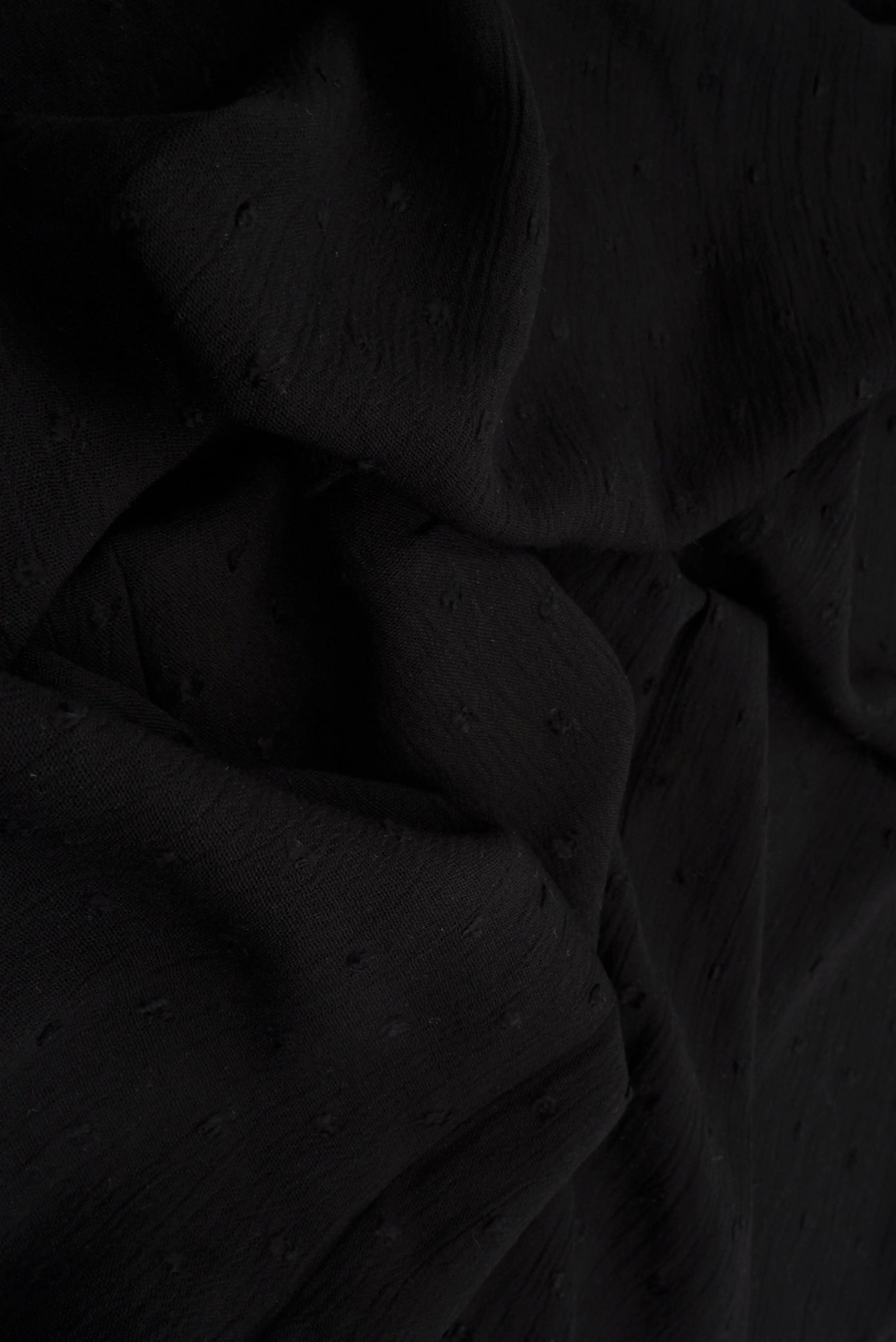 CRP4365 SOLID BLACK BLOUSE CAMI CREPON DRESS NO-PRINT RAYON SOLID-B SWISS DOT T-SHIRT TOPS TUNICS WOVEN