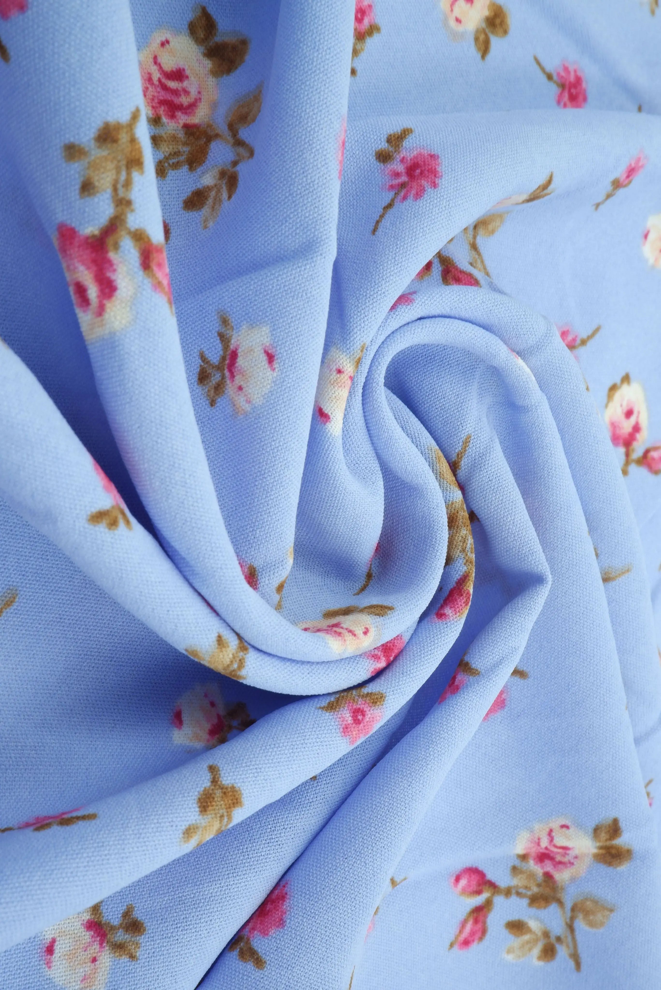 POP4178-MS11118 CHAMBRAY FLOWER AIRFLOW BLOUSE BLUE BODYSUIT BOTTOMS CAMI CEY DITSY DRESS FLORAL GREEN LOUNGEWEAR PANTS PINK POLYESTER PRINT SKIRTS SUBLIMATION TOPS WOVEN