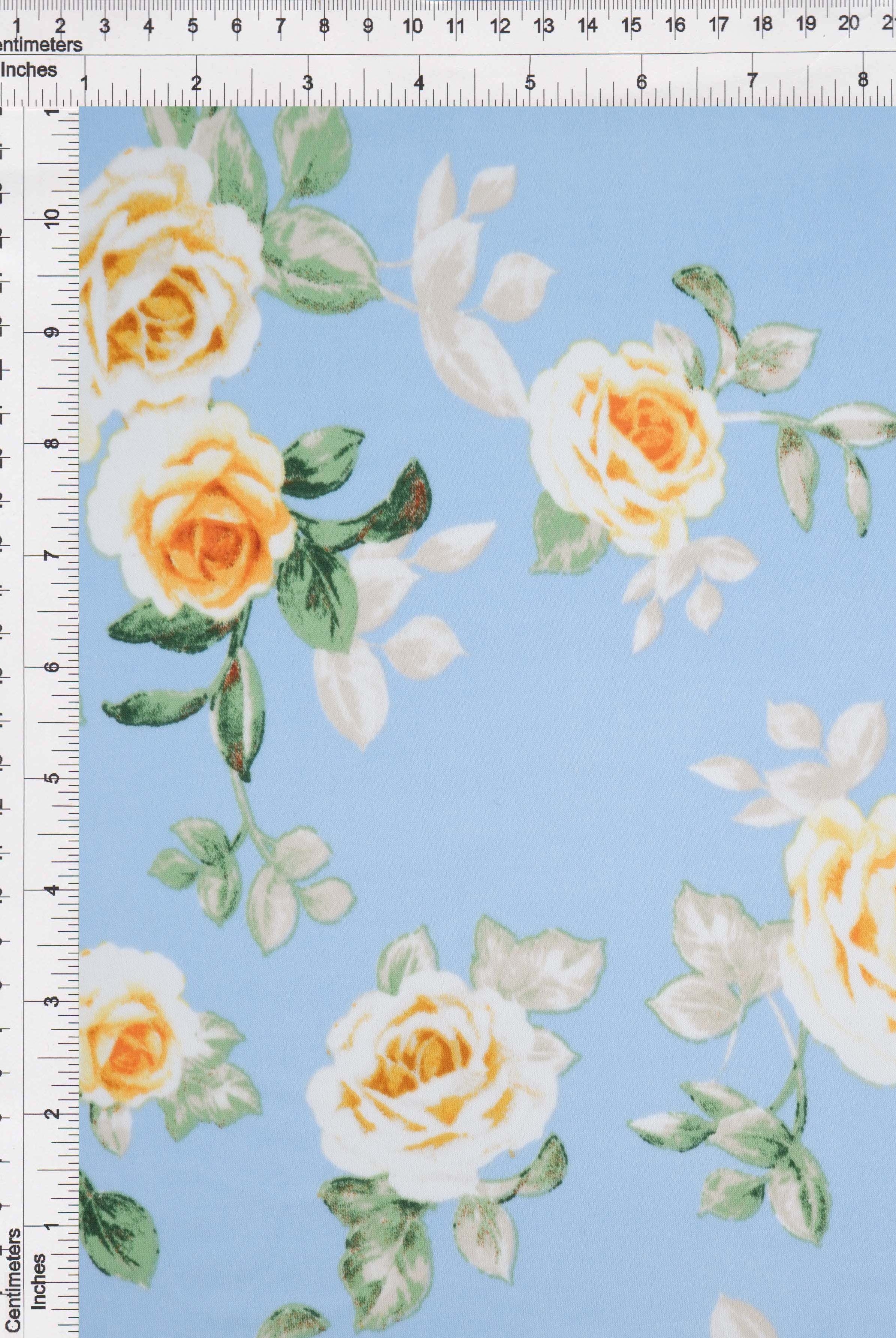 ITY-MS11116B BLUE LT FLOWER ACTIVEWEAR BIKER SHORTS BLOUSE BODYSUIT BOTTOMS DRESS FLORAL ITY KOREAN KNIT LOUNGEWEAR PANTS POLYESTER PRINT SKIRTS SPANDEX TOPS TUNICS