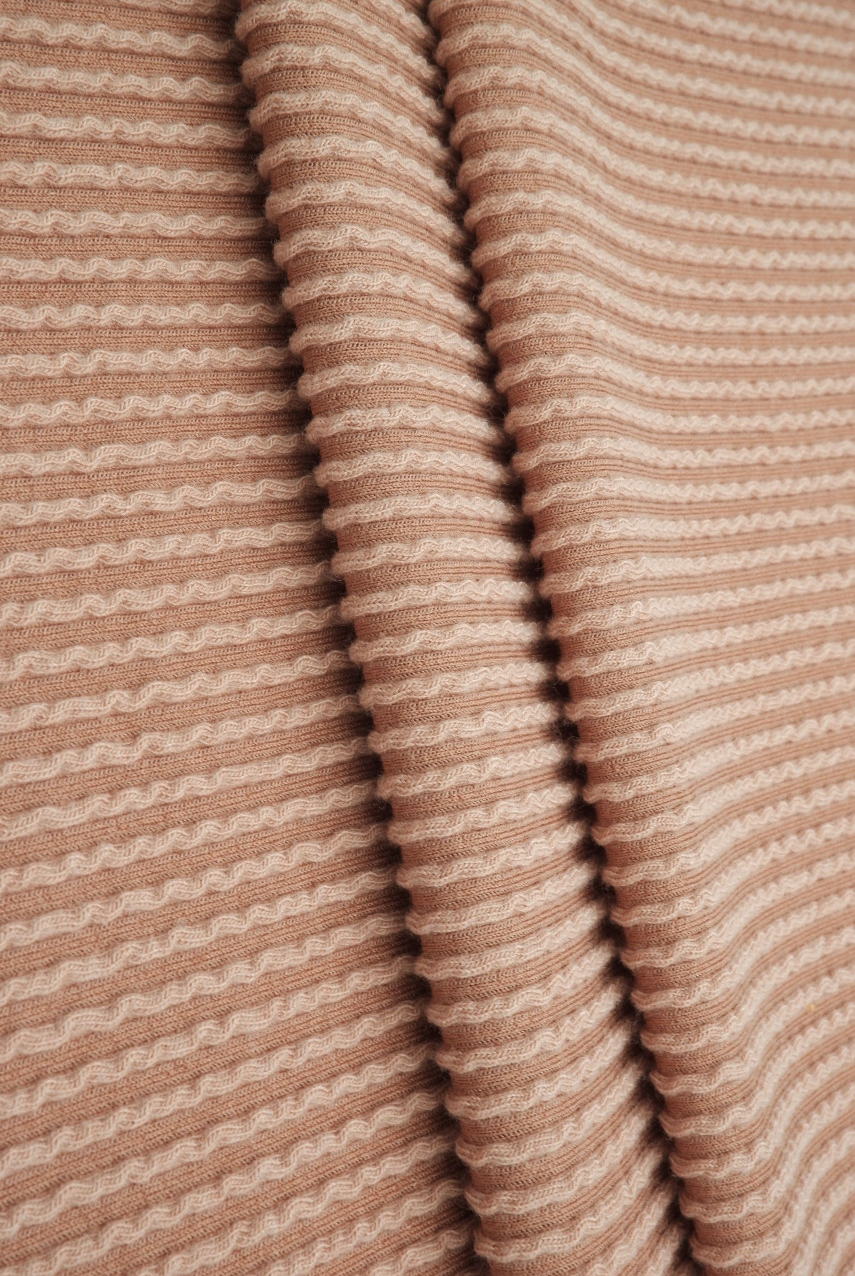 Jacquard Double Knit Rib Stretch Fabric - KNT4463