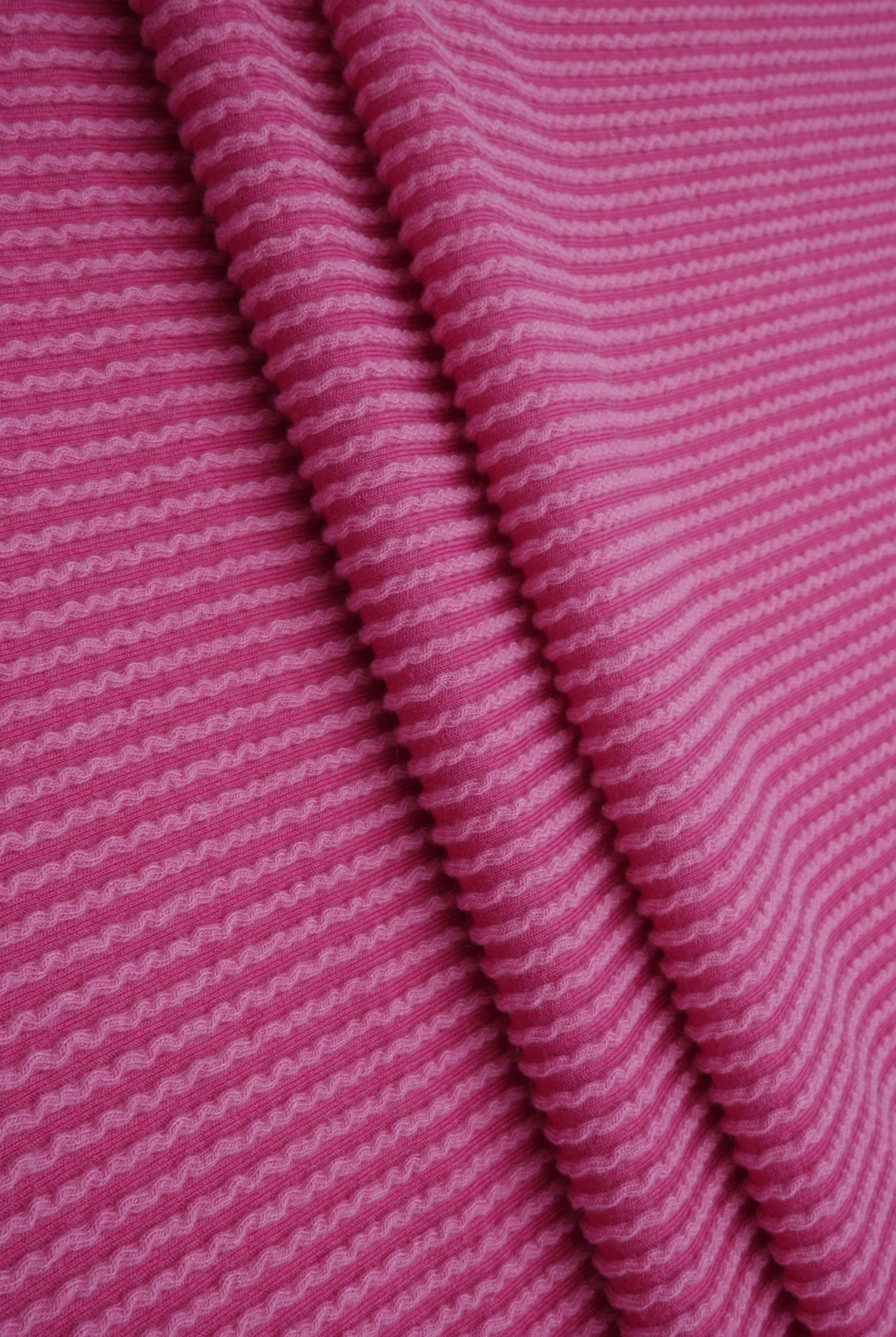 Jacquard Double Knit Rib Stretch Fabric - KNT4463