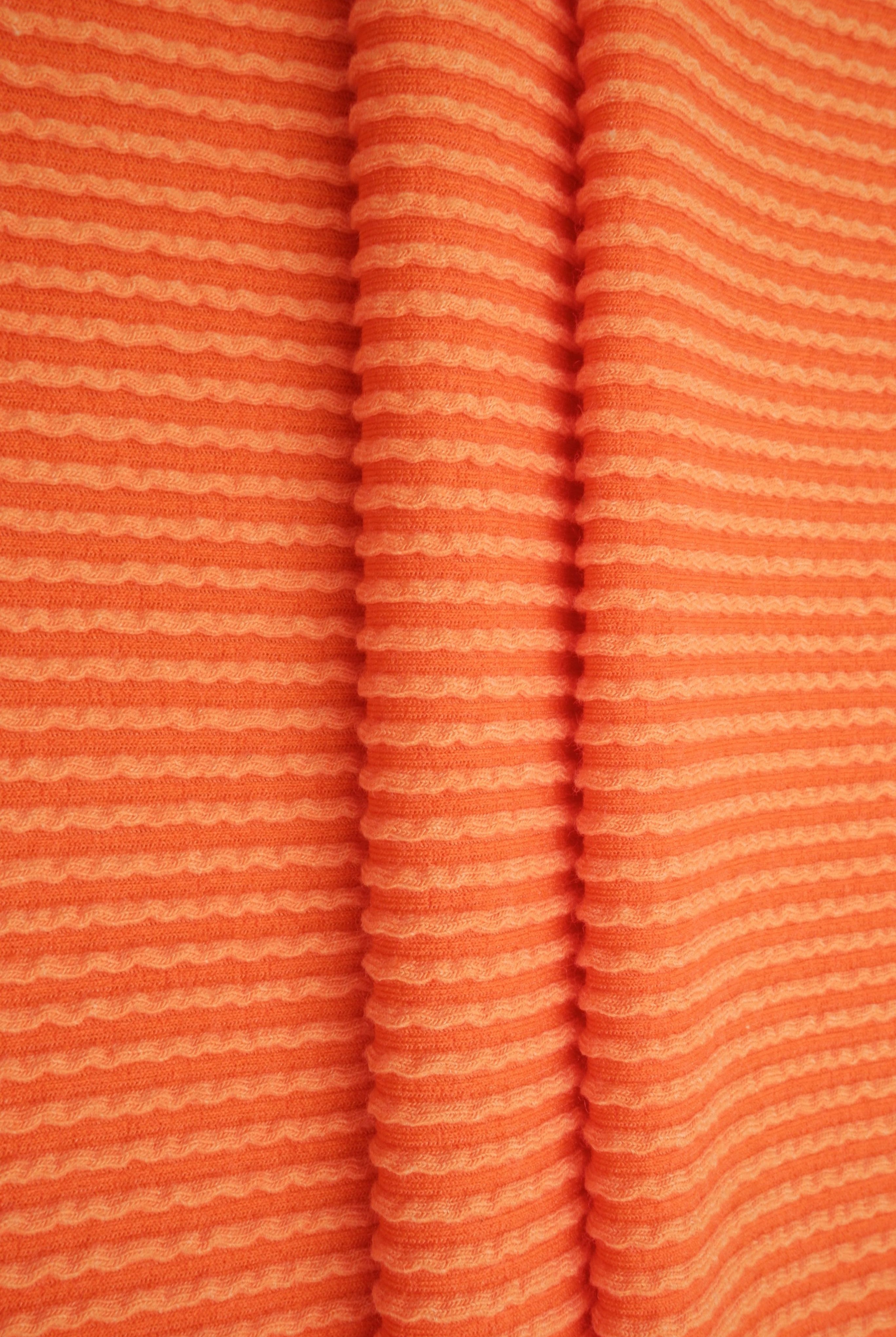 KNT4463 ORANGE BODYSUIT BOTTOMS CAMI DOUBLE KNIT DRESS JACQUARD LOUNGEWEAR NO-PRINT ORANGE PANTS POLYESTER RAYON RIB SOLID SPANDEX STRETCH SWEATER T-SHIRT URBAN