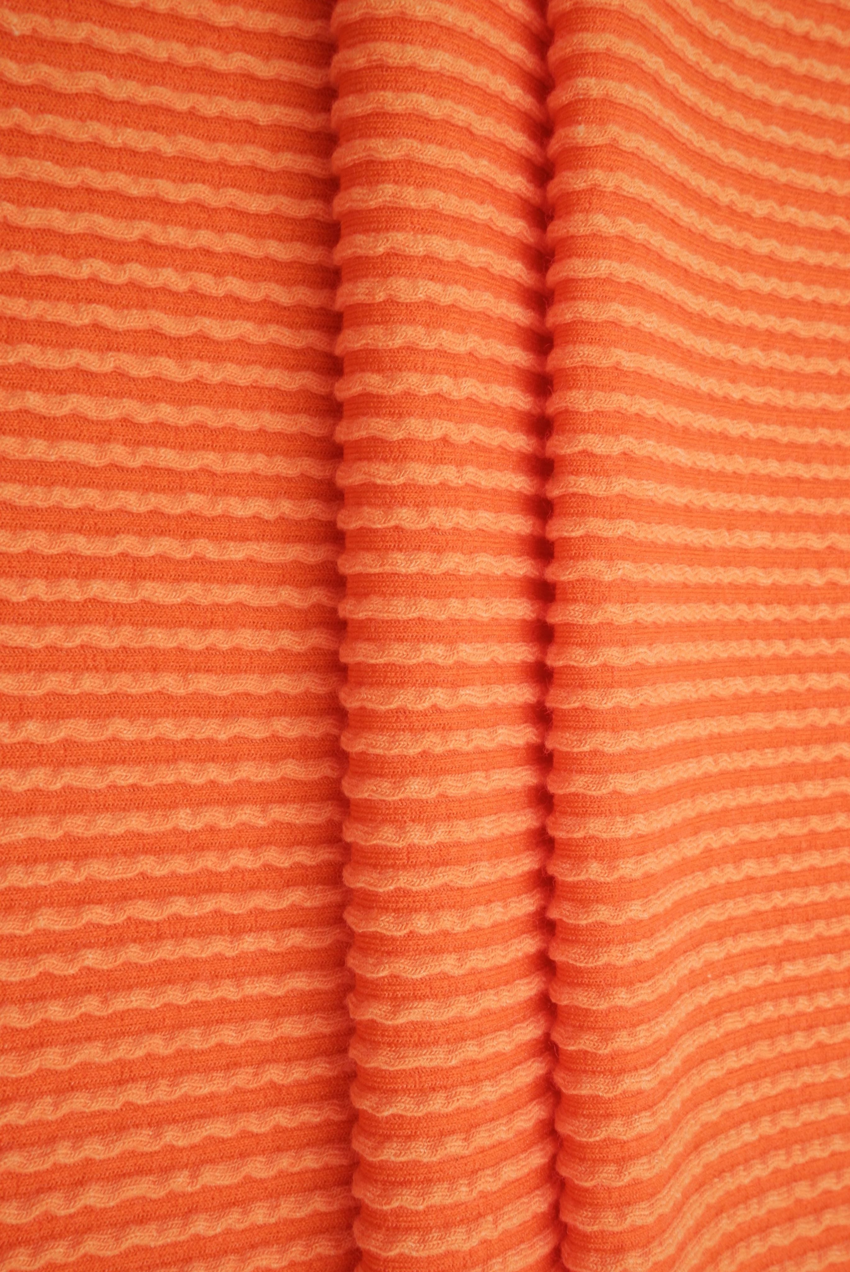 KNT4463 ORANGE BODYSUIT BOTTOMS CAMI DOUBLE KNIT DRESS JACQUARD LOUNGEWEAR NO-PRINT ORANGE PANTS POLYESTER RAYON RIB SOLID SPANDEX STRETCH SWEATER T-SHIRT URBAN