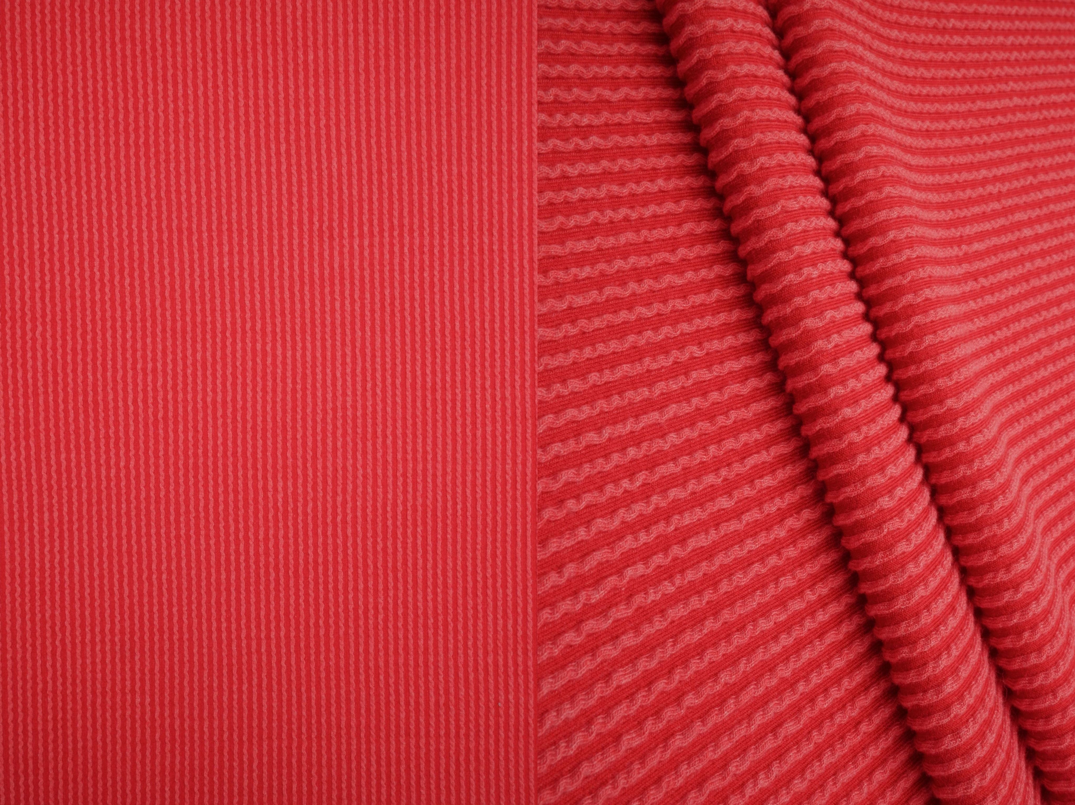 KNT4463 RED BODYSUIT BOTTOMS CAMI DOUBLE KNIT DRESS JACQUARD LOUNGEWEAR NO-PRINT PANTS POLYESTER RAYON RED RIB SOLID SPANDEX STRETCH SWEATER T-SHIRT URBAN