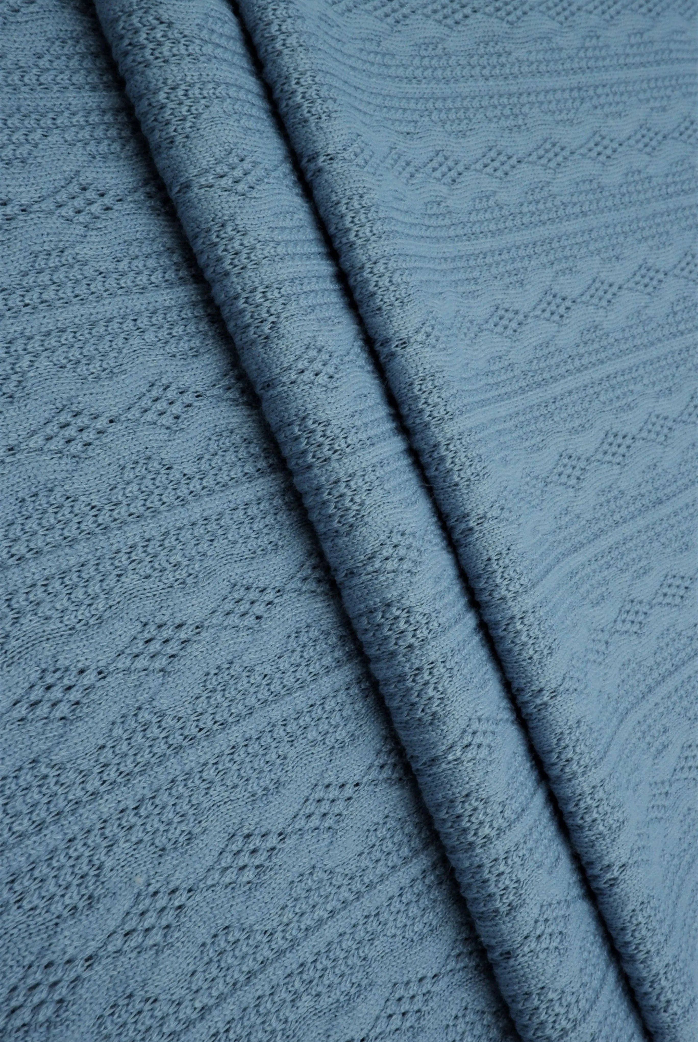 KNT4422 CHAMBRAY BLUE BOTTOMS CAMI DRESS JACQUARD KNIT NO-PRINT OUTERWEAR POLYESTER SOLID SPANDEX STRETCH SWEATER TUNICS