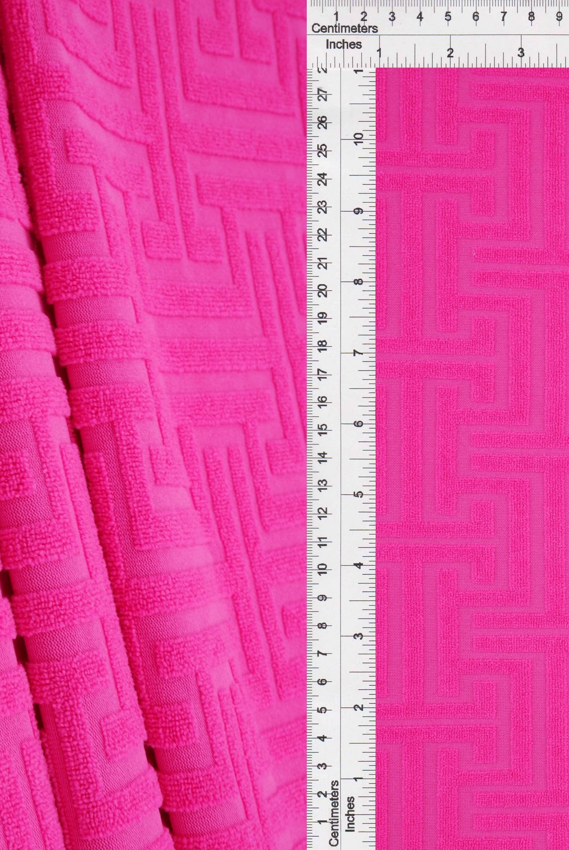 JACQ-4475 FUCHSIA BOTTOMS DRESS GEOMETRIC JACQUARD KNIT LIVERPOOL MAGENTA OUTERWEAR PANTS POLYESTER SKIRTS SOLID SPANDEX STRETCH SWEATER TOPS