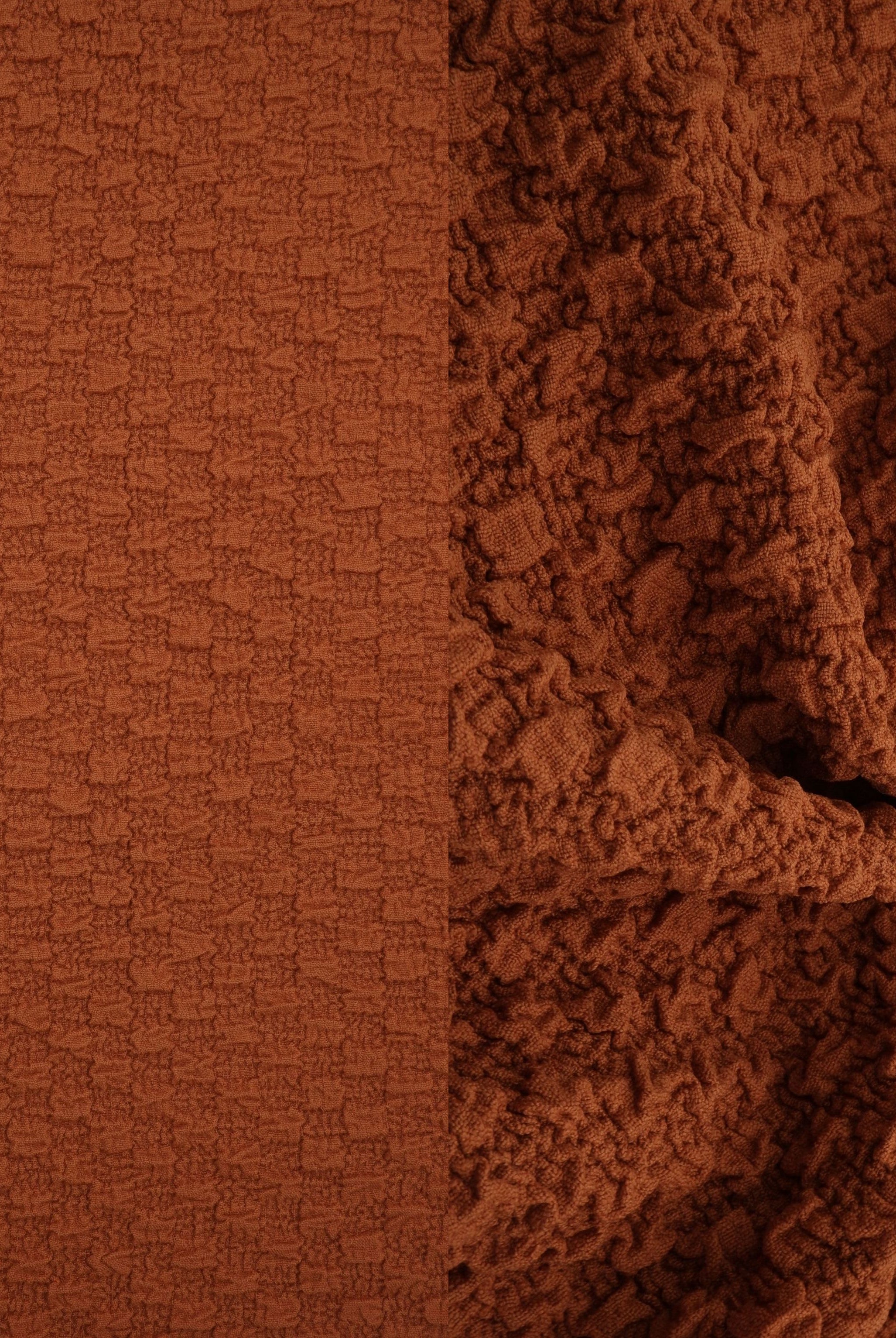 JACQ-4477 RUST BOTTOMS DRESS GEOMETRIC JACQUARD KNIT LIVERPOOL NO-PRINT OUTERWEAR PANTS POLYESTER RUST SKIRTS SOLID SPANDEX STRETCH SWEATER TOPS