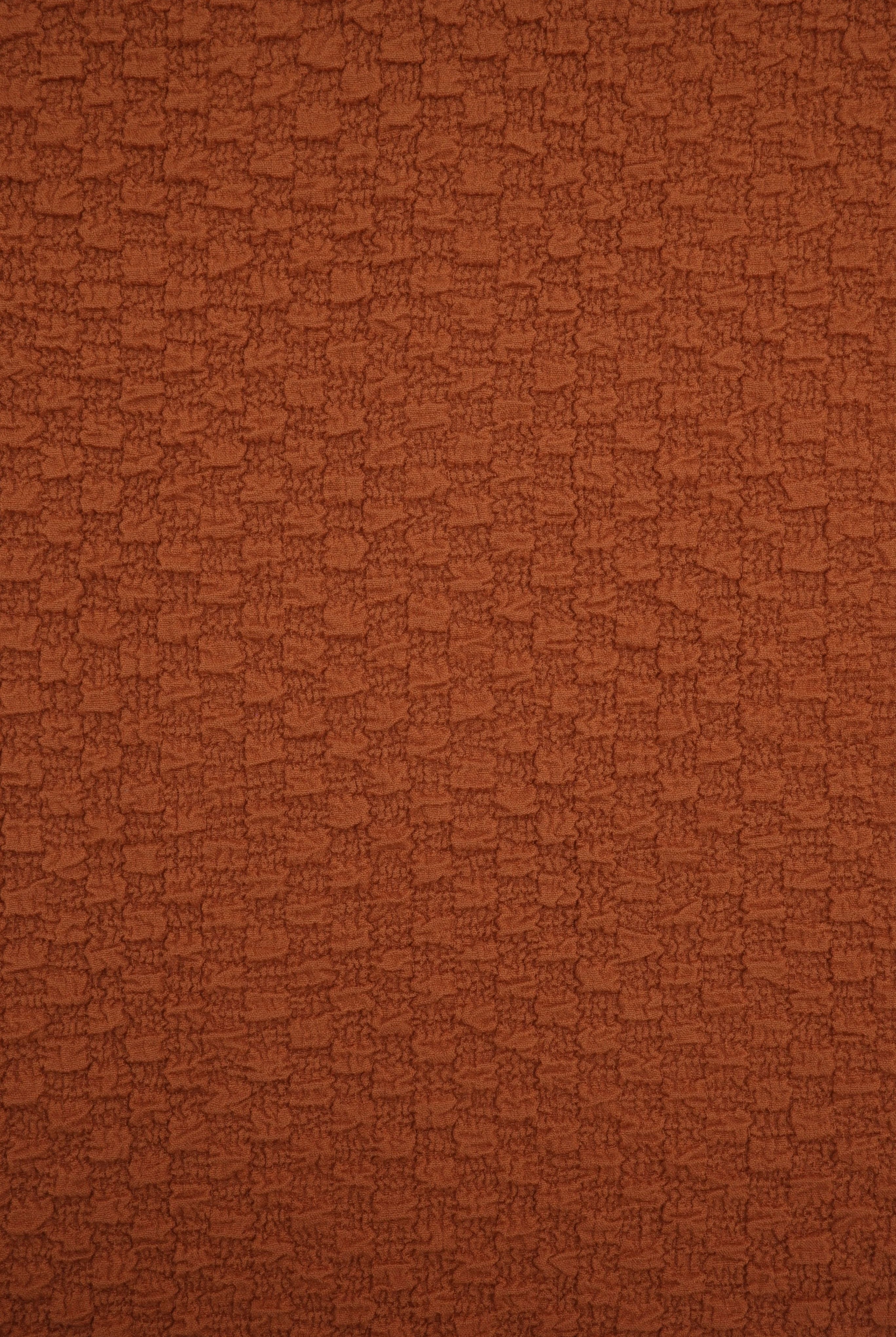 JACQ-4477 RUST BOTTOMS DRESS GEOMETRIC JACQUARD KNIT LIVERPOOL NO-PRINT OUTERWEAR PANTS POLYESTER RUST SKIRTS SOLID SPANDEX STRETCH SWEATER TOPS