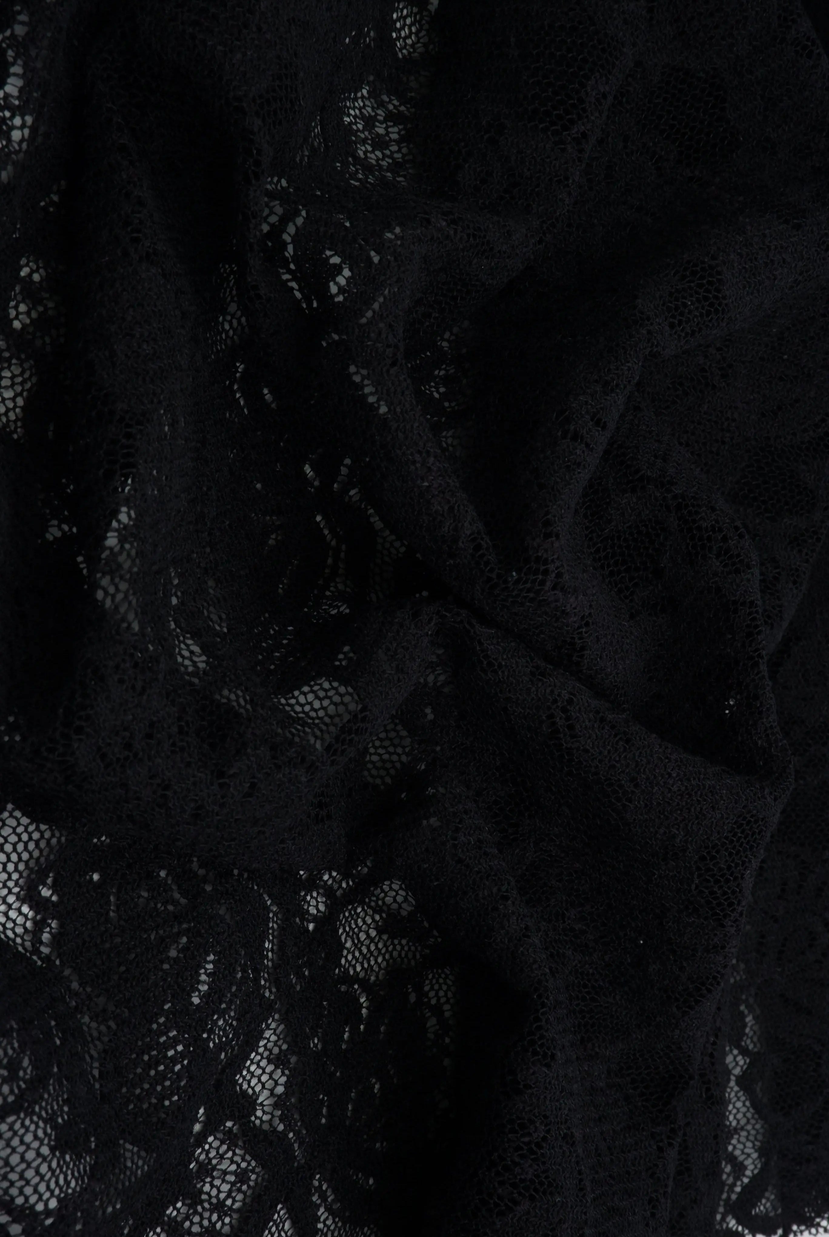 LACE4478 BLACK BLOUSE BODYSUIT BOTTOMS CAMI DRESS FLORAL LACE LOUNGEWEAR POLYESTER SOLID SPANDEX T-SHIRT TOPS TUNICS