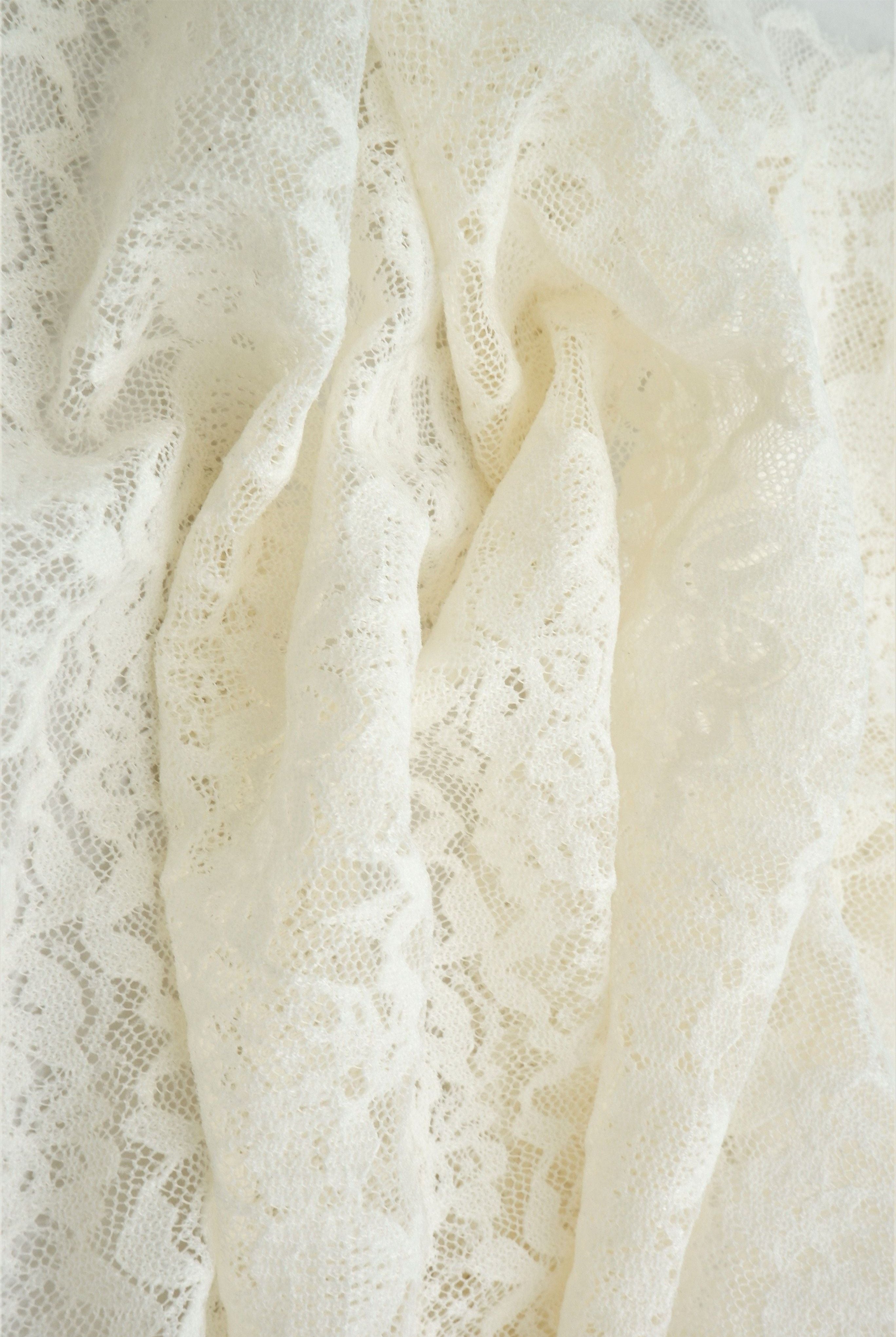 Floral Double Border Lace Fabric - LACE4478