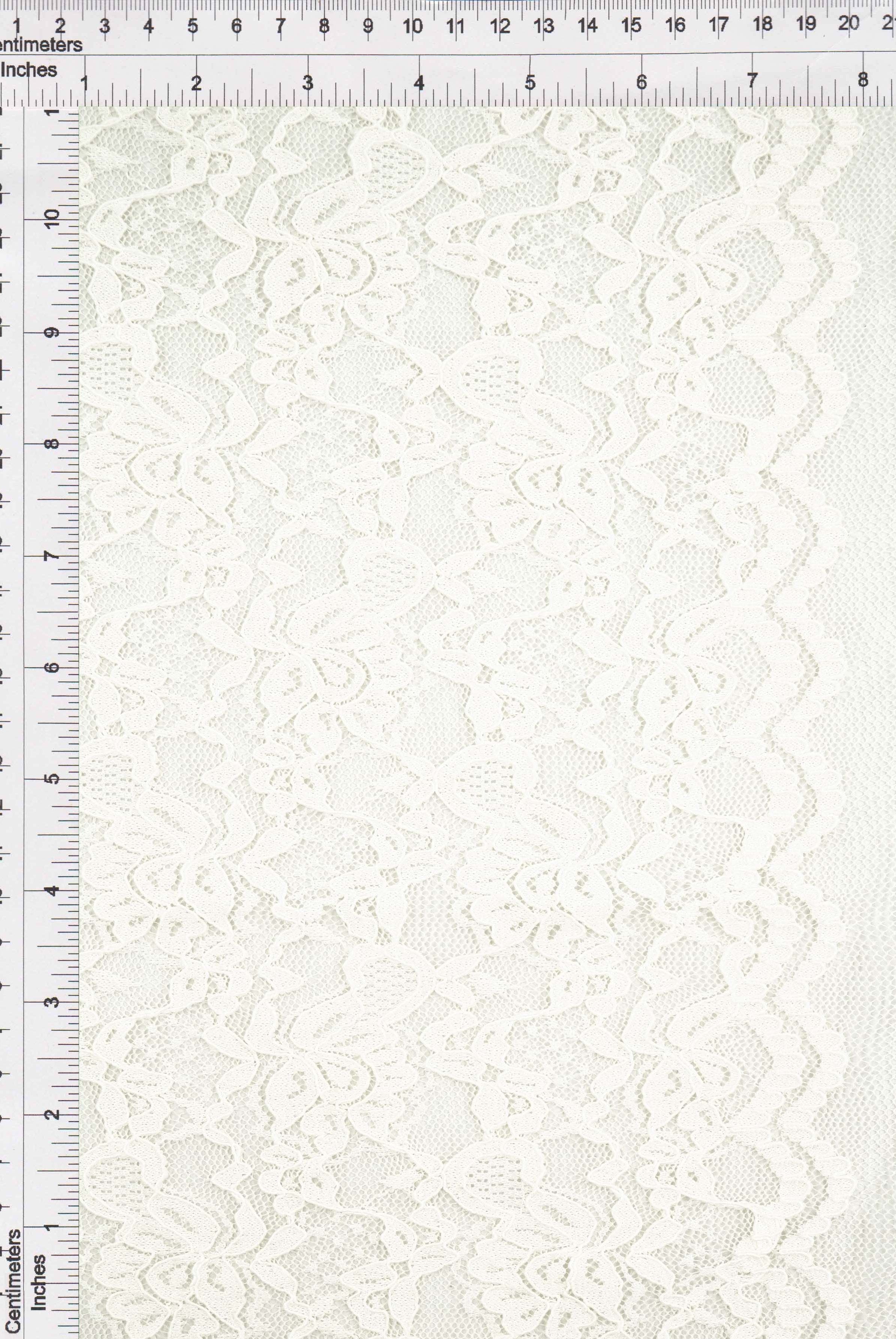 Floral Double Border Lace Fabric - LACE4478
