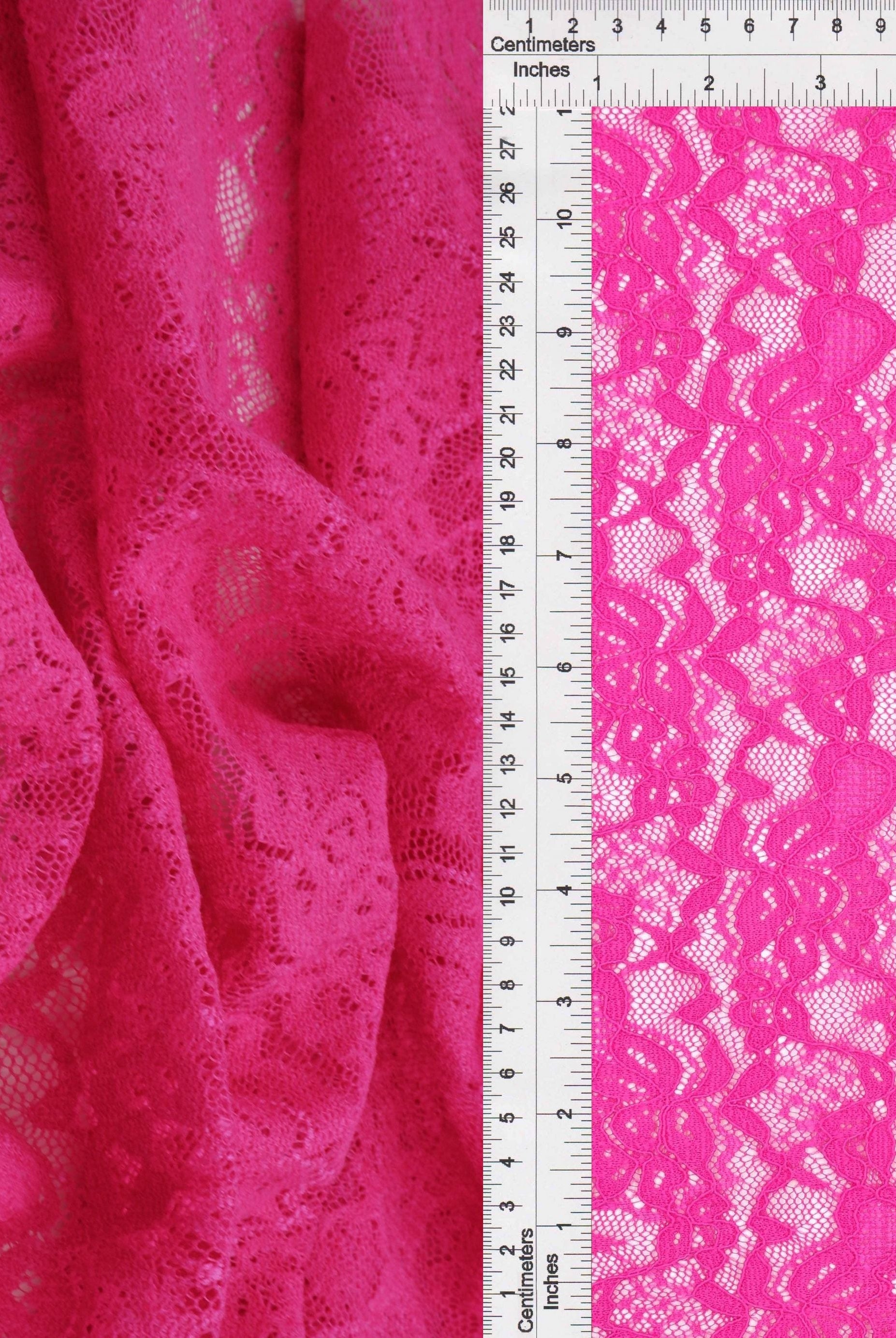 Floral Double Border Lace Fabric - LACE4478