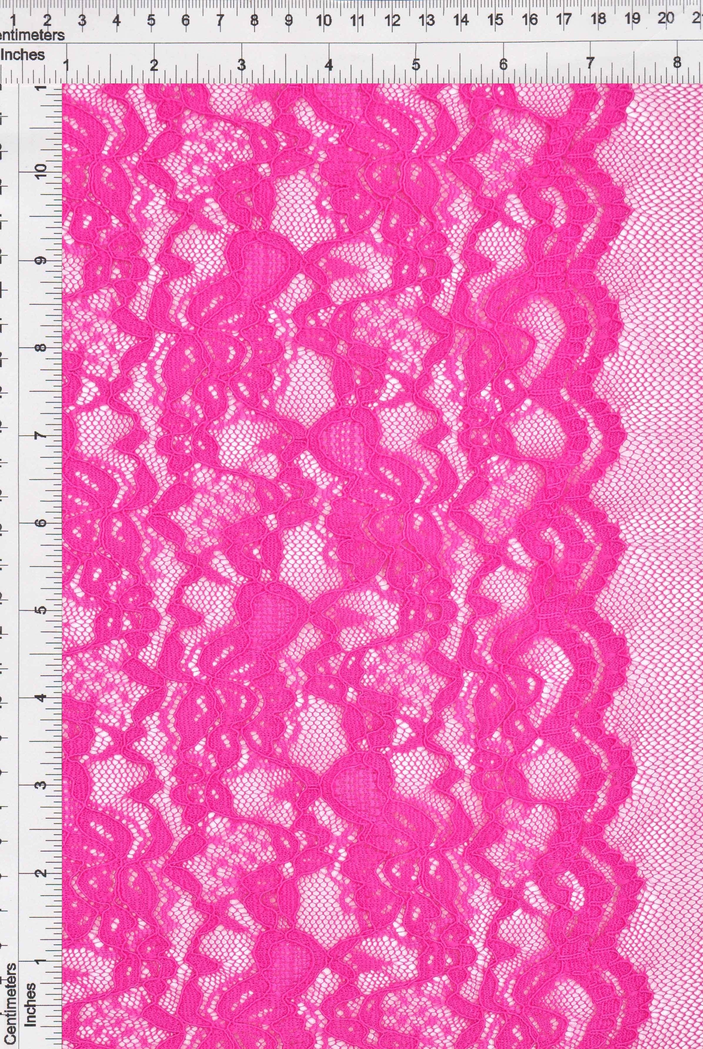 Floral Double Border Lace Fabric - LACE4478