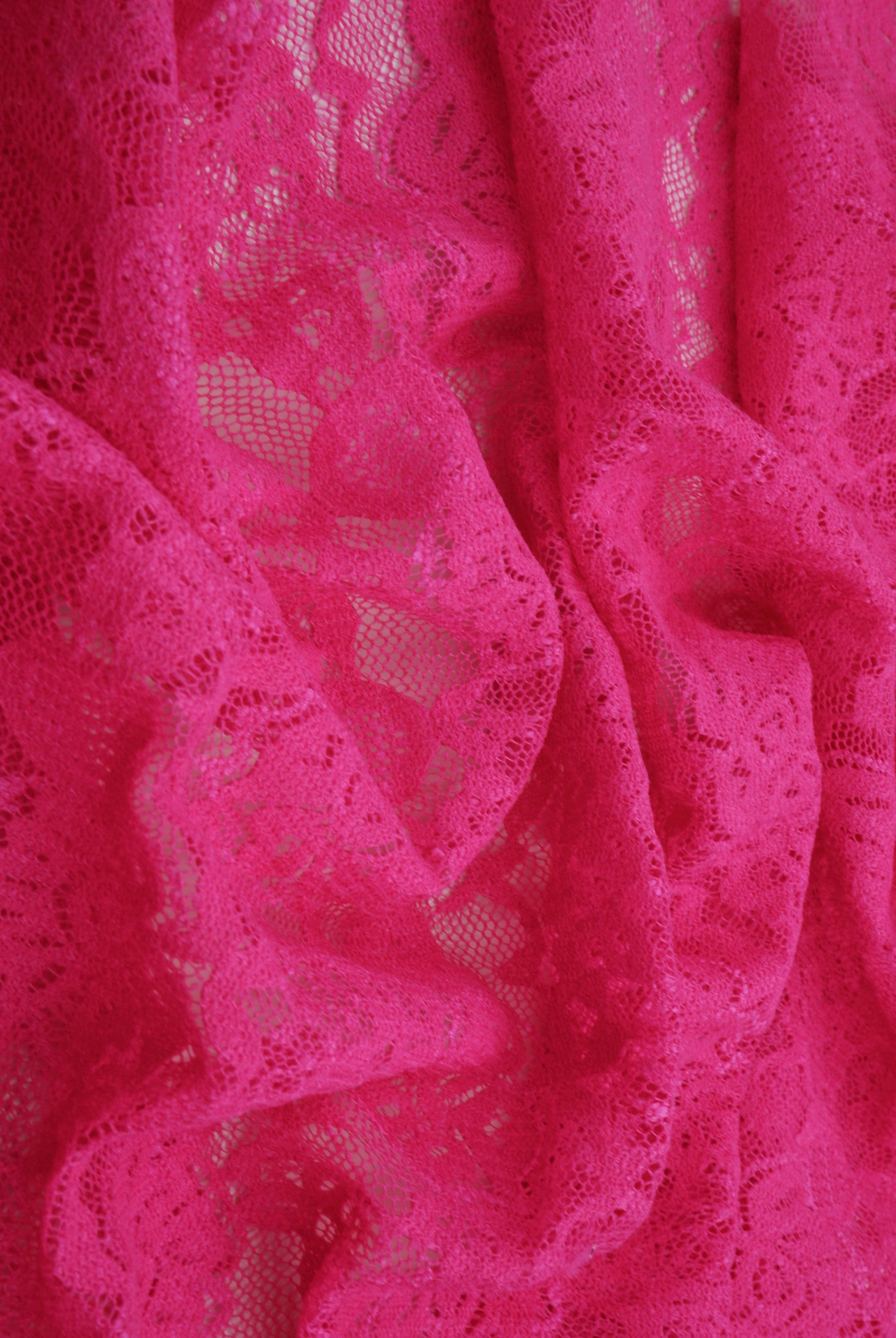 LACE4478 FUCHSIA BLOUSE BODYSUIT BOTTOMS CAMI DRESS FLORAL LACE LOUNGEWEAR POLYESTER SOLID SPANDEX T-SHIRT TOPS TUNICS