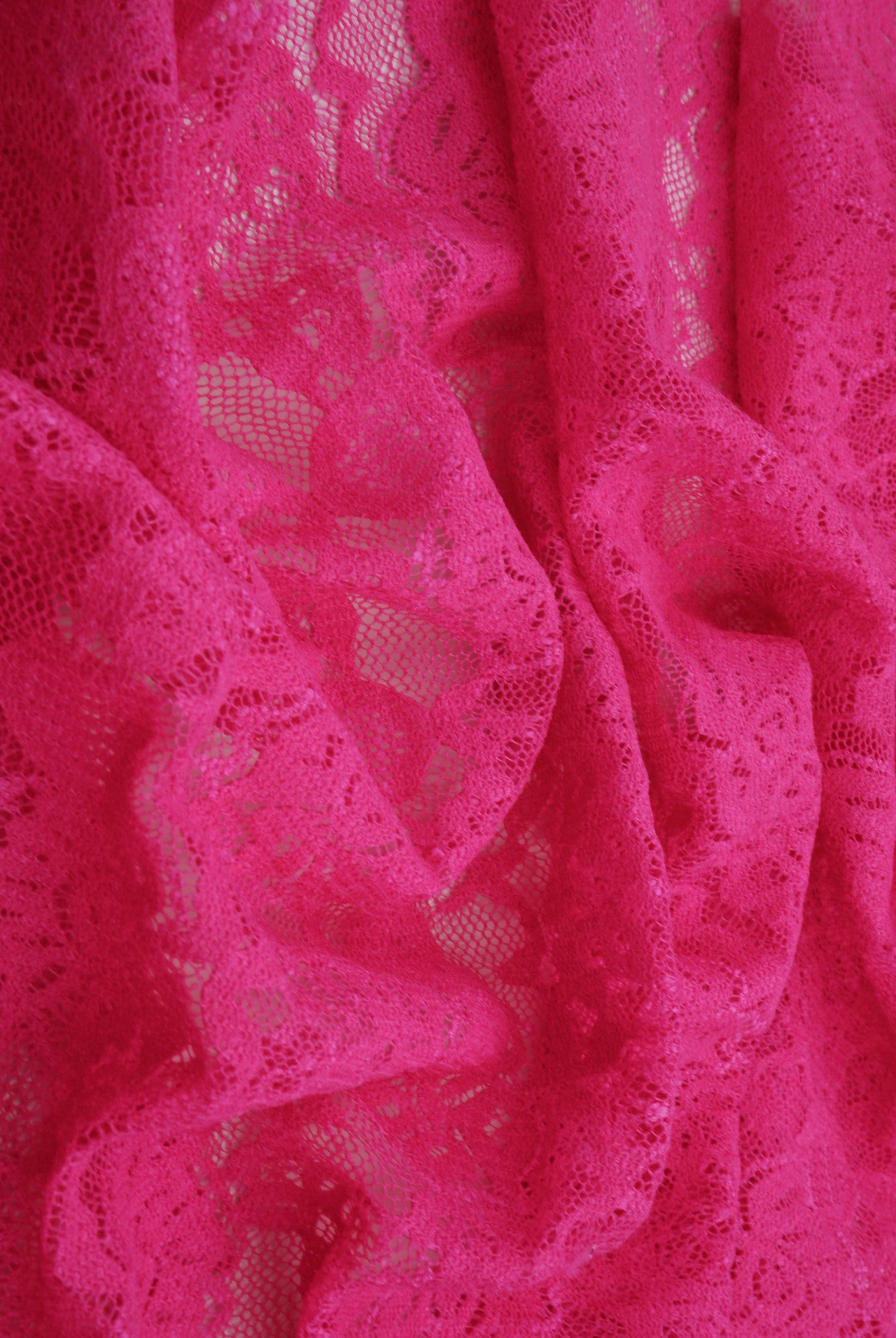 Floral Double Border Lace Fabric - LACE4478