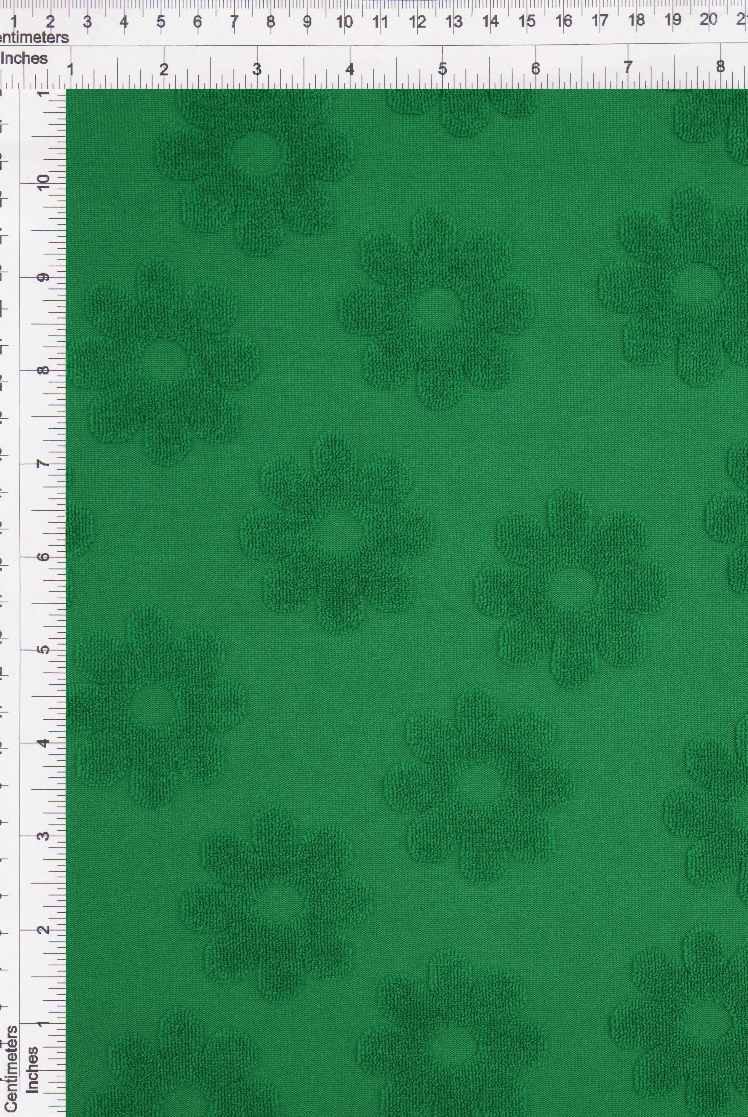 JACQ-4480 GREEN BOTTOMS DAISY FLOWER DRESS GEOMETRIC GREEN JACQUARD KNIT LIVERPOOL OUTERWEAR PANTS POLYESTER SKIRTS SOLID SPANDEX STRETCH SWEATER TOPS