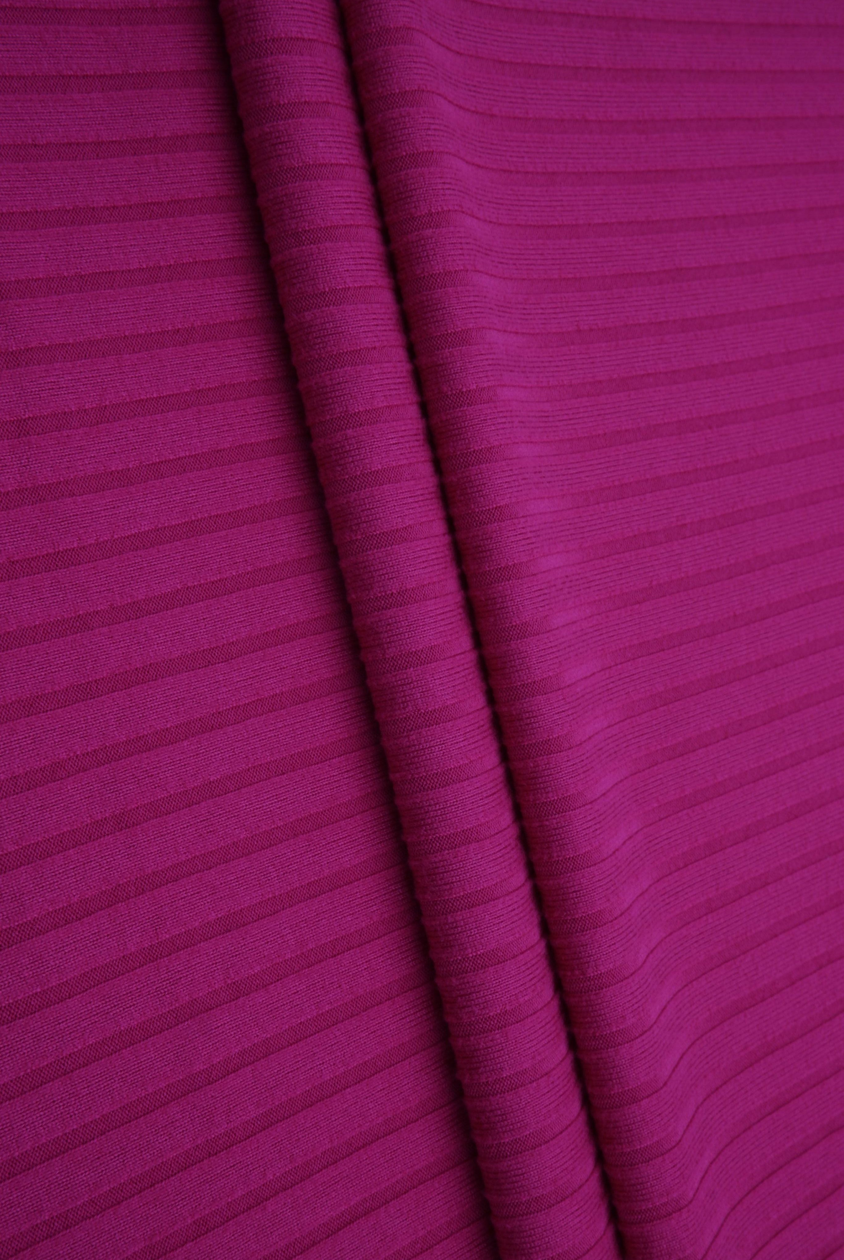 Rib Solid Stretch Knit Fabric - KNT4135