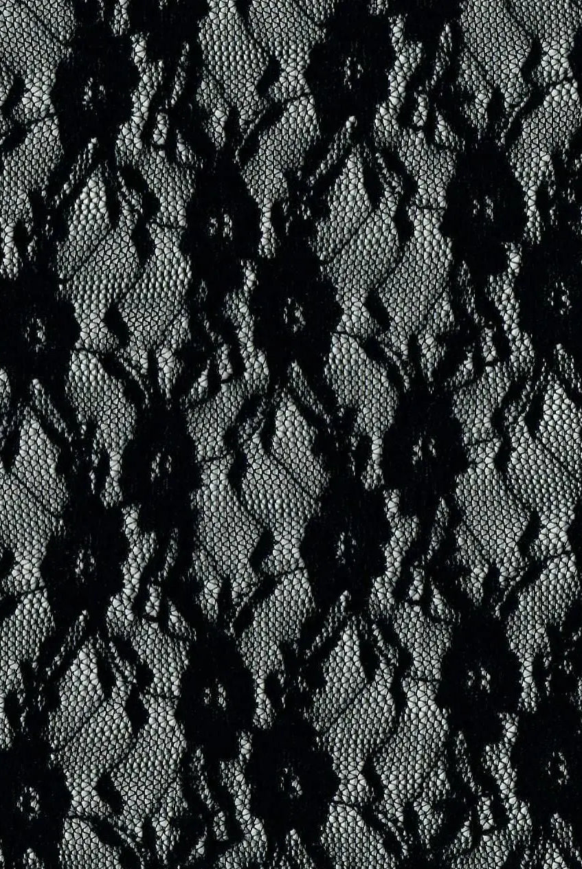 LACE-4481 BLACK BLACK BLOUSE BODYSUIT DRESS FLORAL LACE LOUNGEWEAR NO-PRINT NYLON SOLID SPANDEX T-SHIRT TOPS TUNICS WHITE