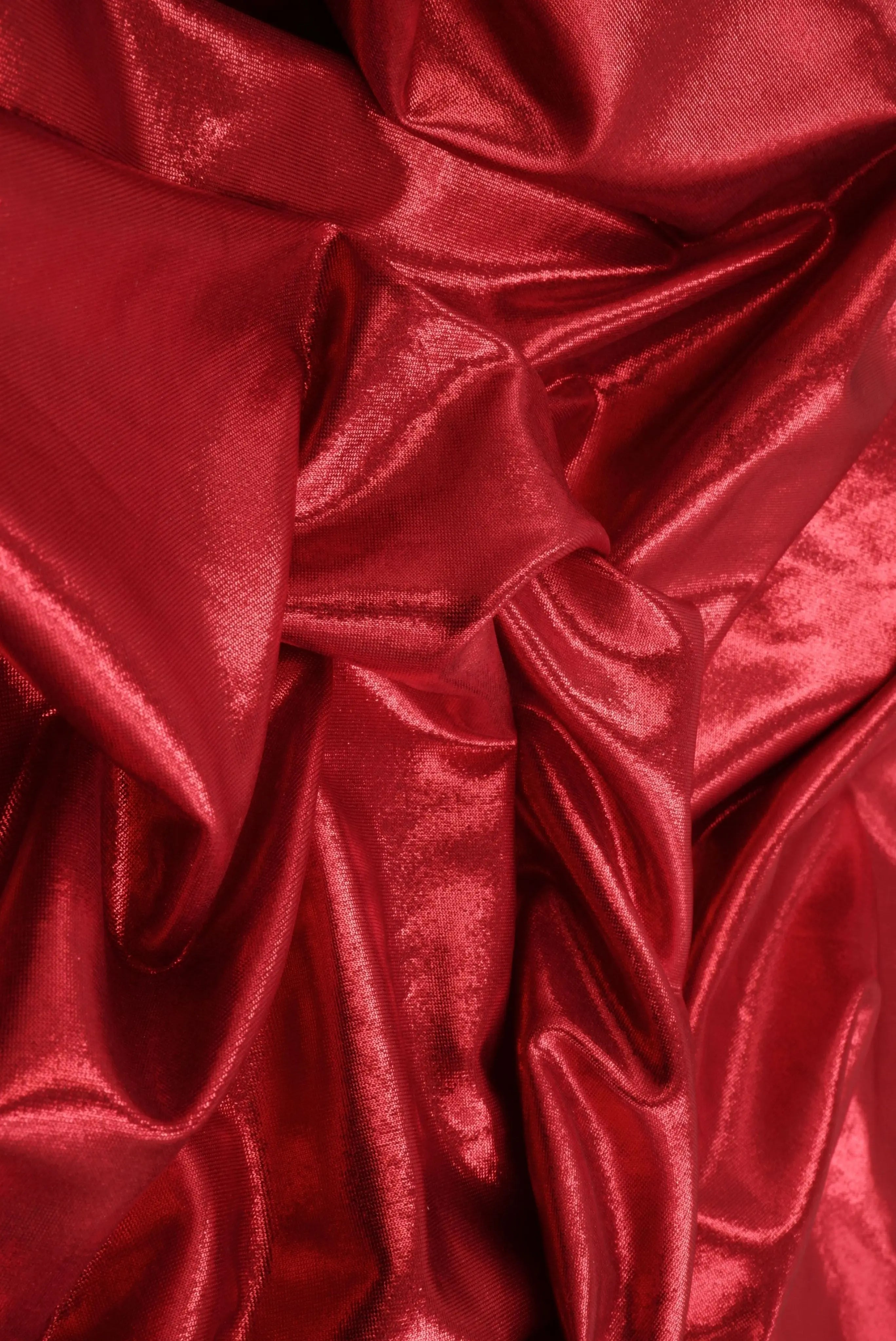 KNT4485 RED FDY FOIL KNIT STRETCH