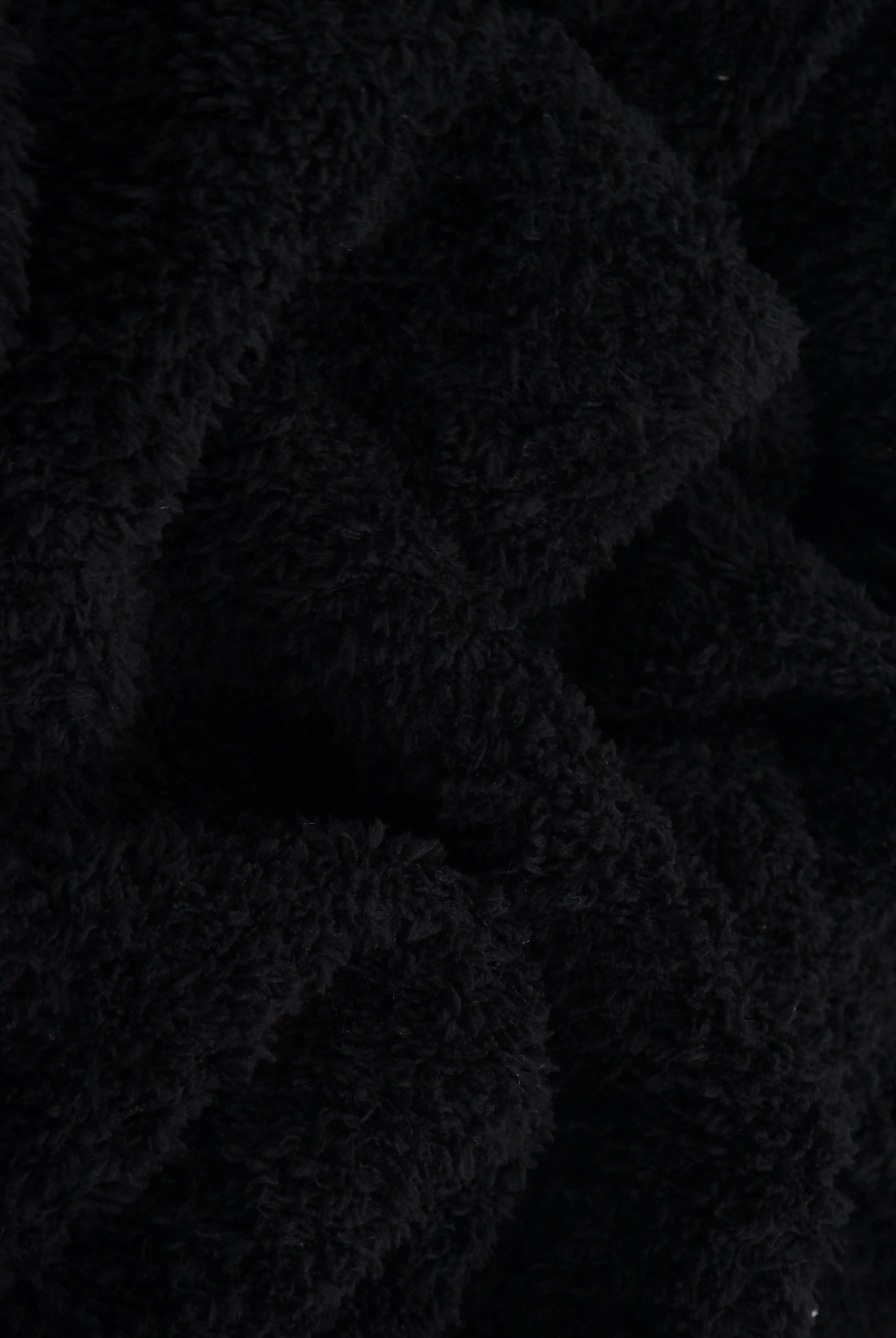 KNT4487 BLACK ACTIVEWEAR BLACK BOTTOMS KNIT LOUNGEWEAR NO-PRINT OUTERWEAR POLYESTER SOLID SPANDEX STRETCH SWEATER